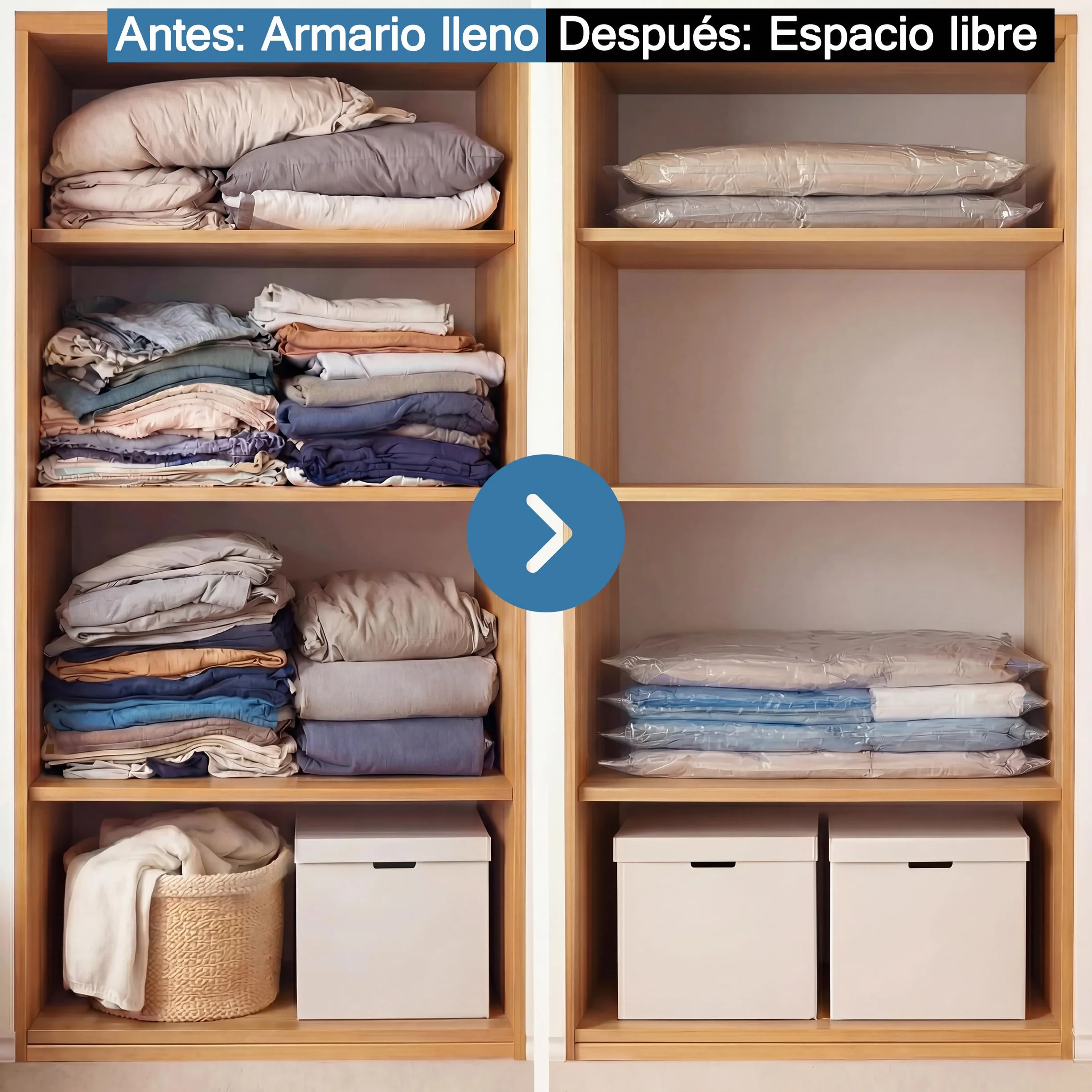 Bolsas de Almacenamiento al Vacío 12 Unidades 80x110cm, 60x80cm, 50x60cm para Ropa, Edredones