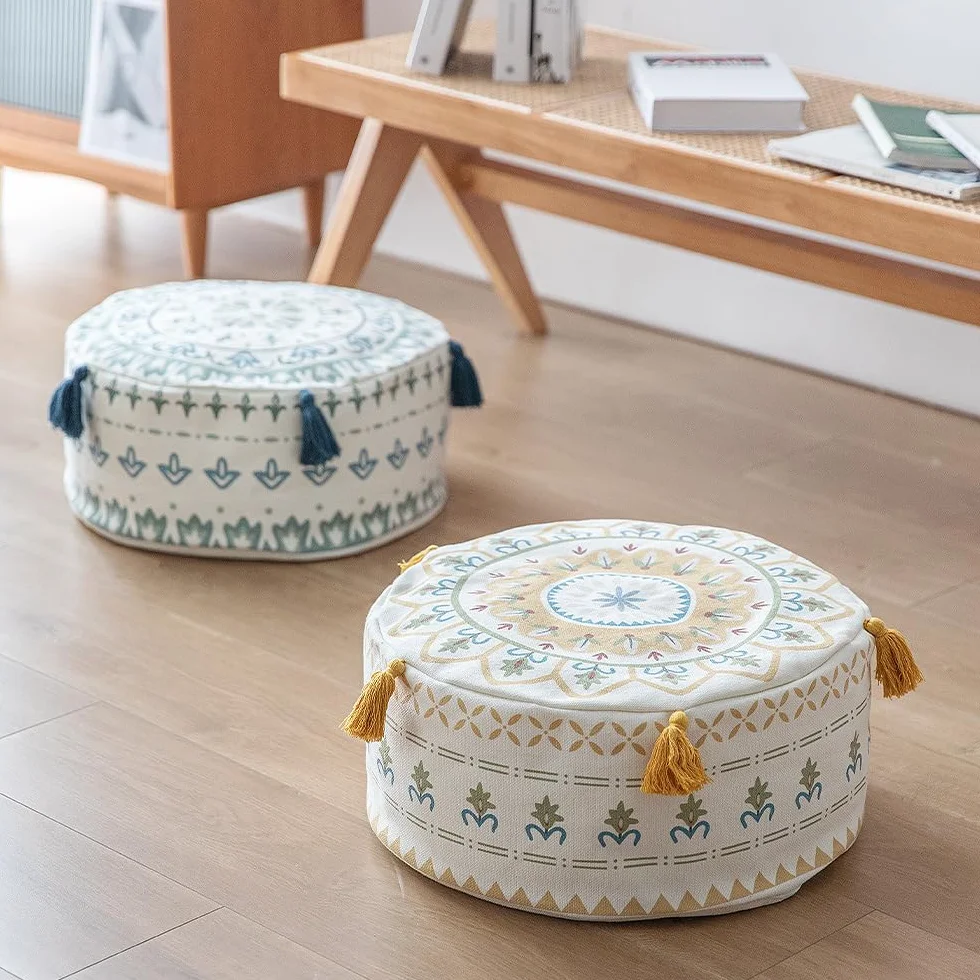MOCOFO Puf 45 x 20 cm Cojín de Suelo Estampado Geométrico Escandinavo Otomana Lavable