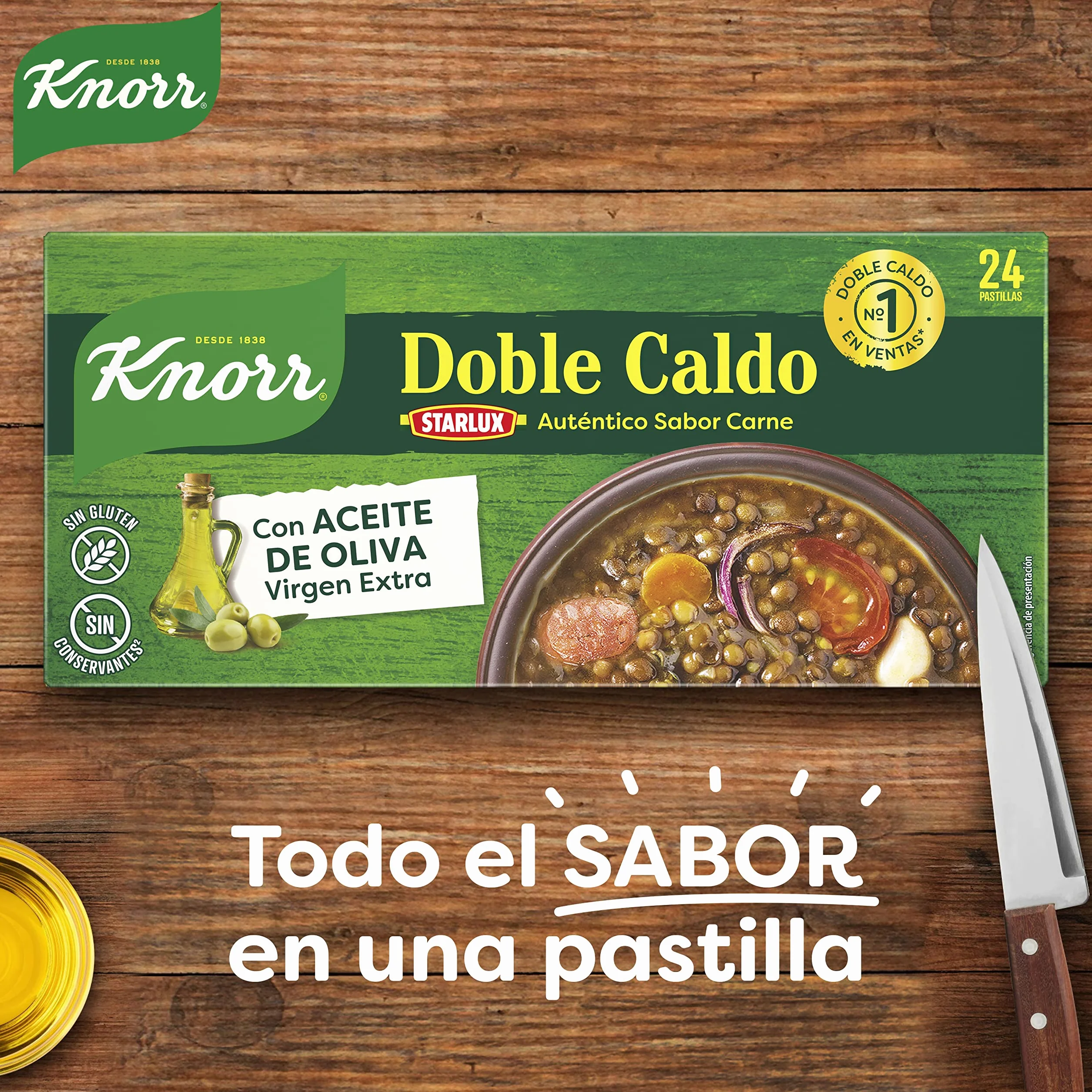 Knorr Doble Caldo en Pastilla Carne, 240g