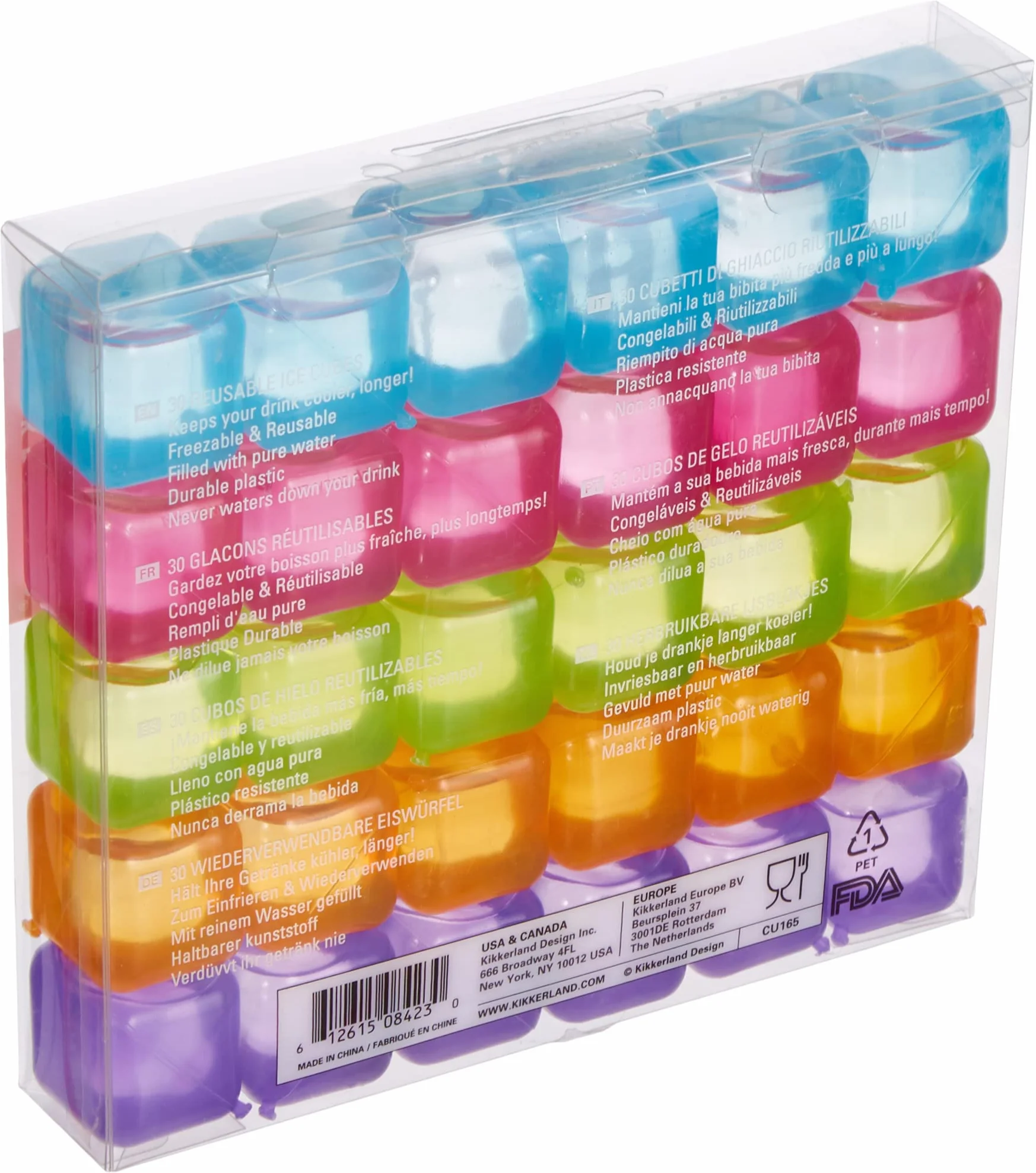 Kikkerland Cubitos de Hielo Plástico Multicolor 16.3 x 2.8 x 13.8 cm
