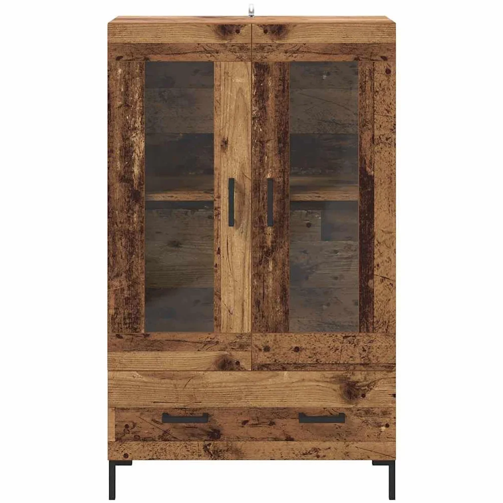 vidaXL Alacena Madera Vieja 69,5 x 31 x 115 cm Madera contrachapada, Armario Moderno para Sala, diseño Rectangular, Mueble Resistente con Amplio Espacio, ¡Funcional y con Estilo