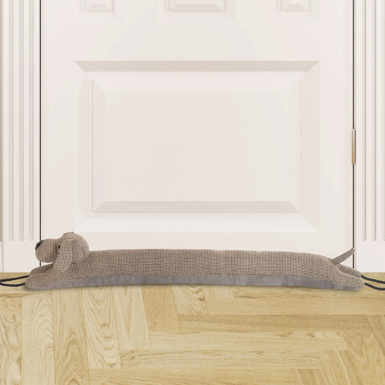 Marwood Burlete Decorativo para Bajos de Puertas y Ventanas, 81,3 cm, con Peso, Animal, Bloqueador de Corrientes y Ruidos, Serpiente, con Asas para Colgar, Perro marrón