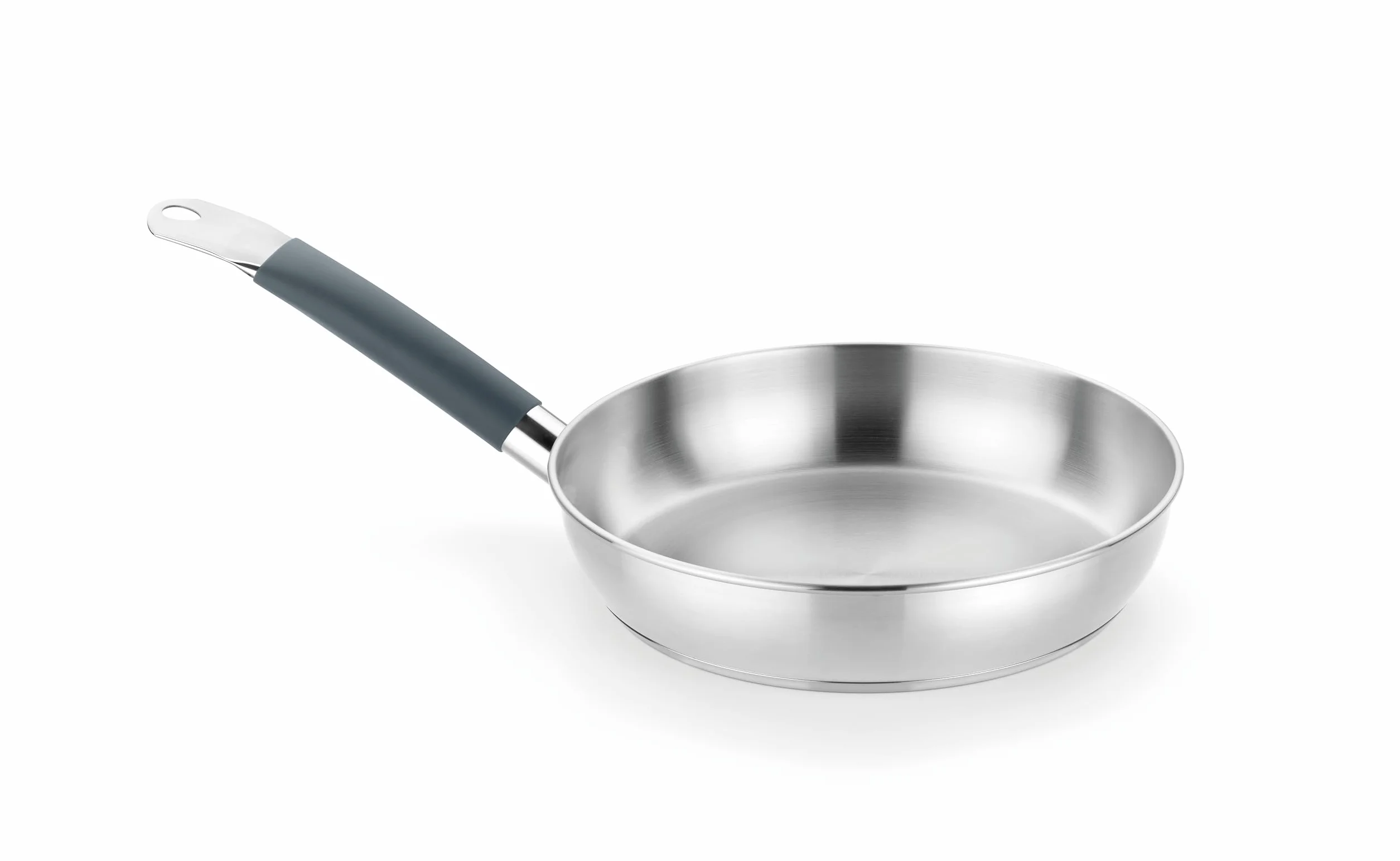 BRA Master Sartén 24 cm Acero Inoxidable Full Induction Apto para todo tipo de Cocinas Mango acero inoxidable recubierto de Silicona