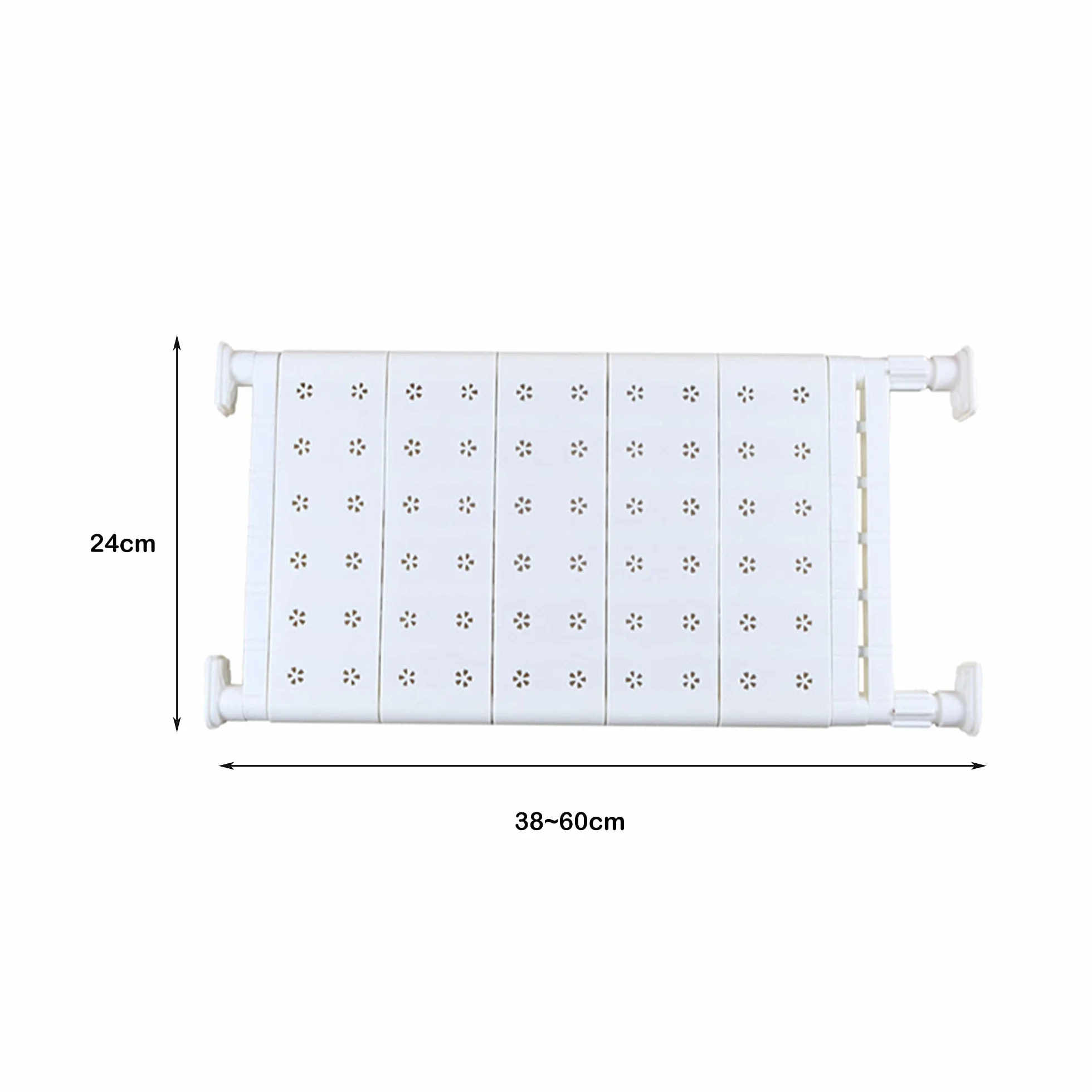 SUQ 2PCS Estantes Ajustables, Extensible Armarios Telescópicos Separador, Compartimento de Estante en Rack de Almacenamiento, para Armario, Cocina, Baño, Refrigerador, Bricolaje (24cm38-60 cm)