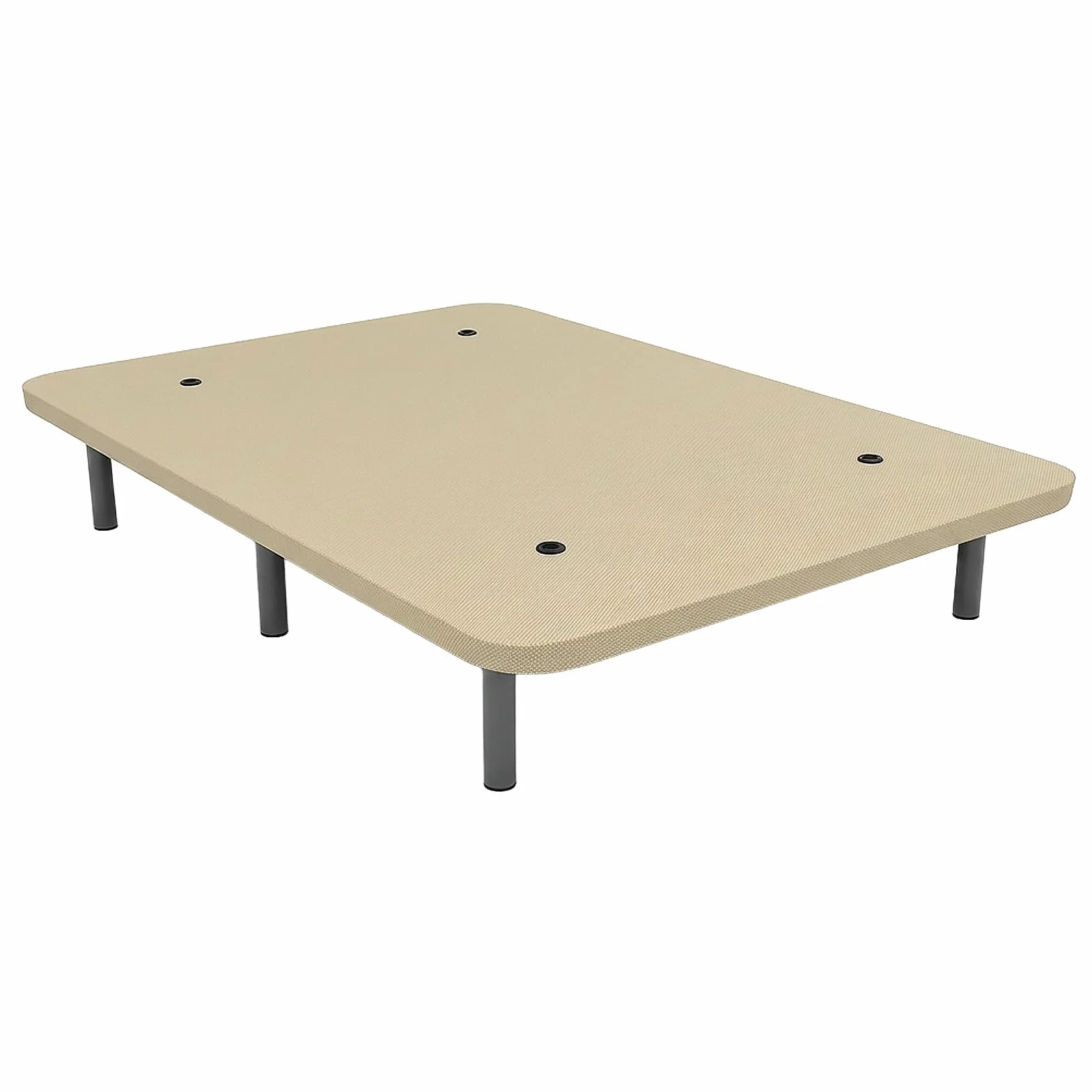 mattfy - Base Tapizada 3D 90 x 190 Beige Extra Resistente con Gran Estabilidad y Barras de Refuerzo, Incluye 6 Patas metálicas roscadas de 25cm