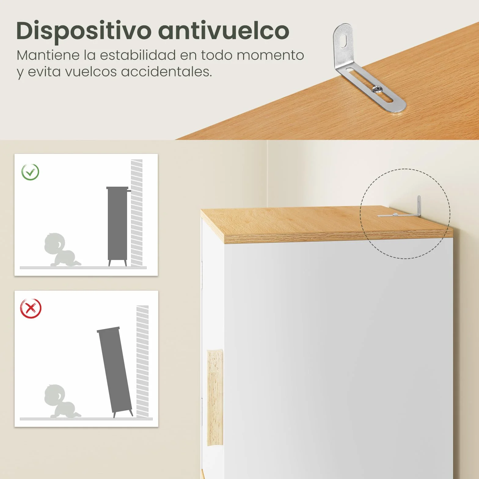 EUGAD Armario Baño Alto, Armario Columna de Almacenamiento, Mueble Baño Blanco con 2 Puertas, 4 Compartimentos Interiores, 1 Compartimento Abierto y 1 Cajón, MDF, 39x30x179 cm