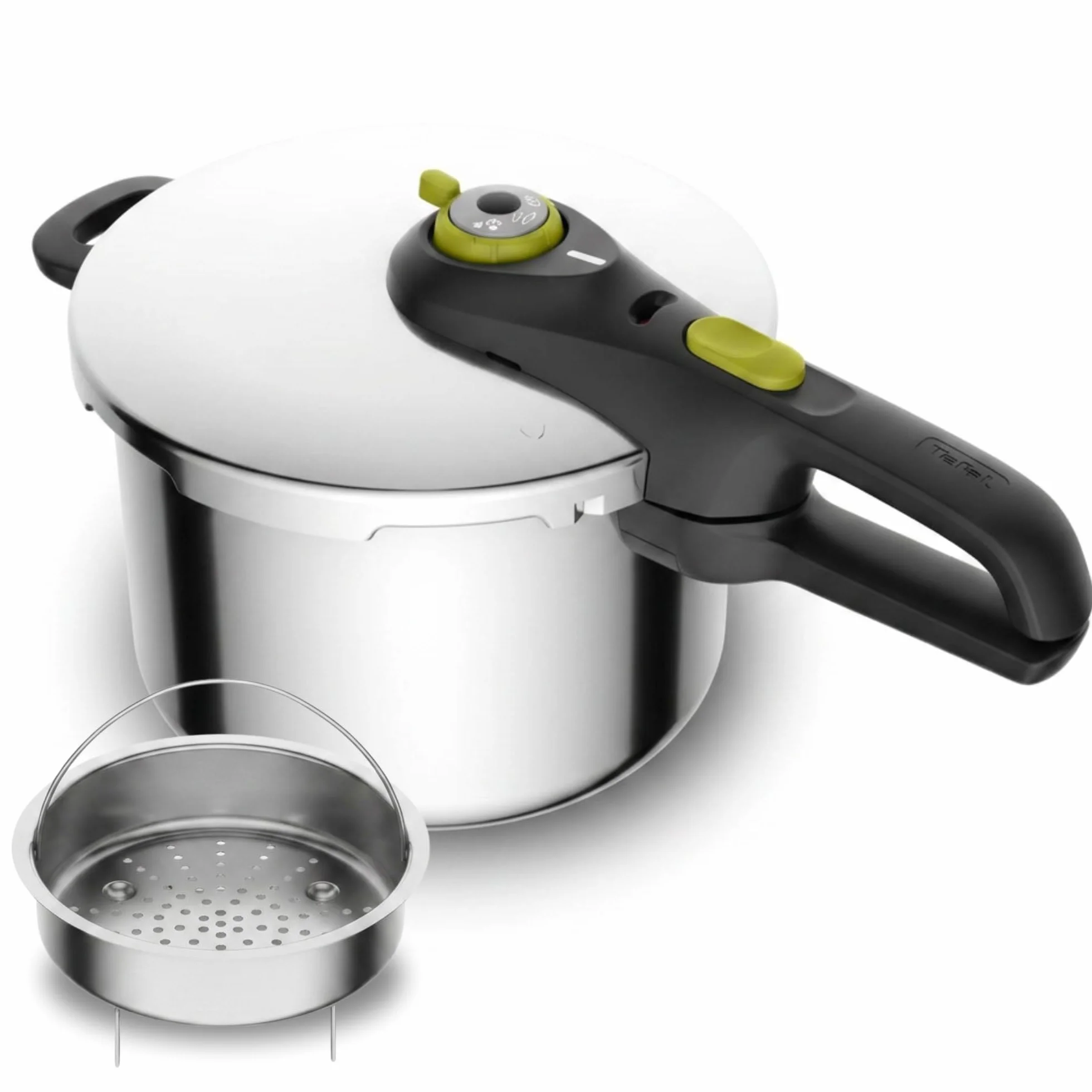 Tefal Secure 5 Neo Olla a Presión 6L con Cestillo, Ahorro Energético 50%, Cocción a Presión, 2 Programas, Seguridad 5 Puntos