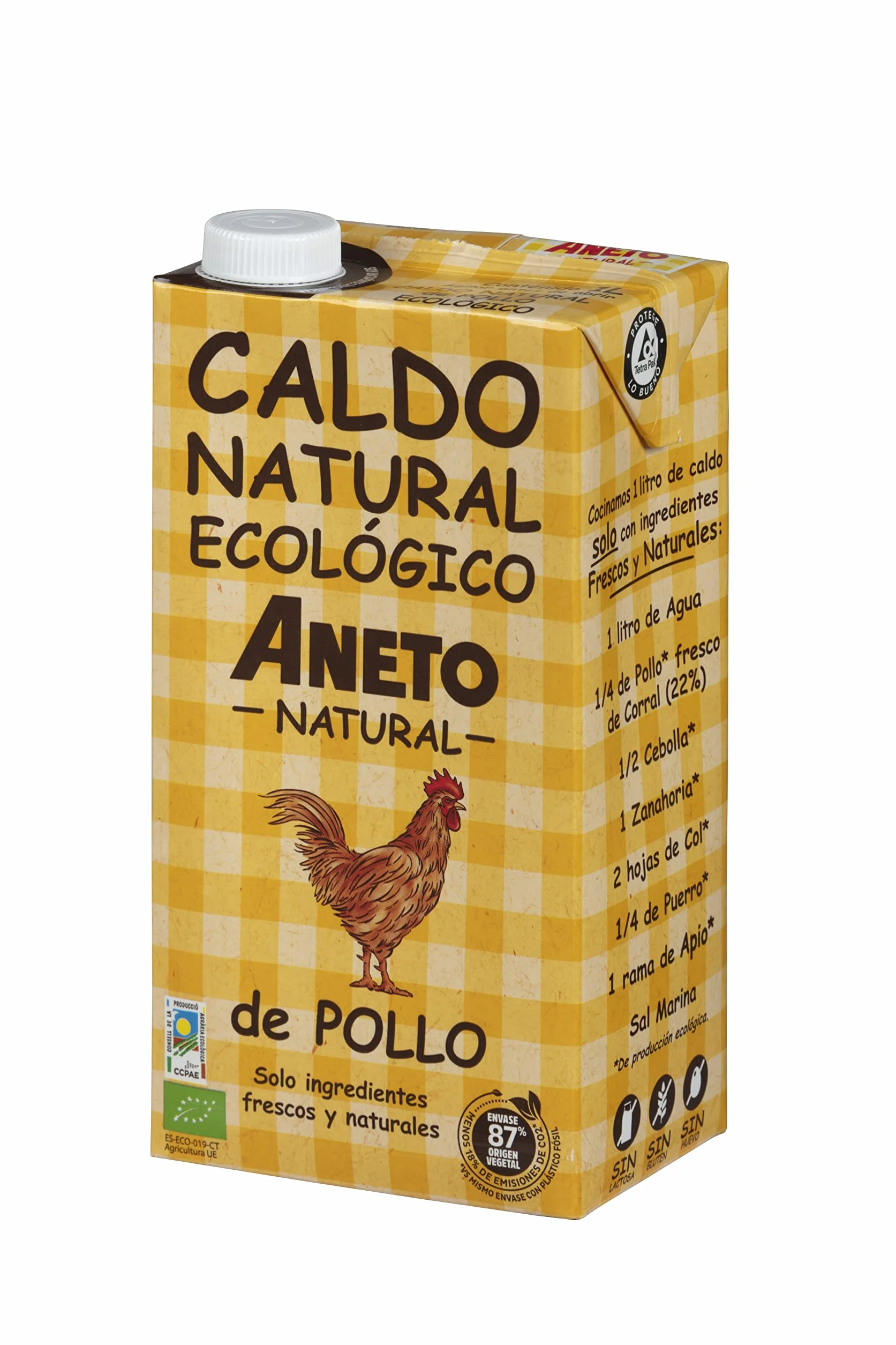 Aneto Caldo de Pollo Ecológico 1L Caja de 6 Unidades