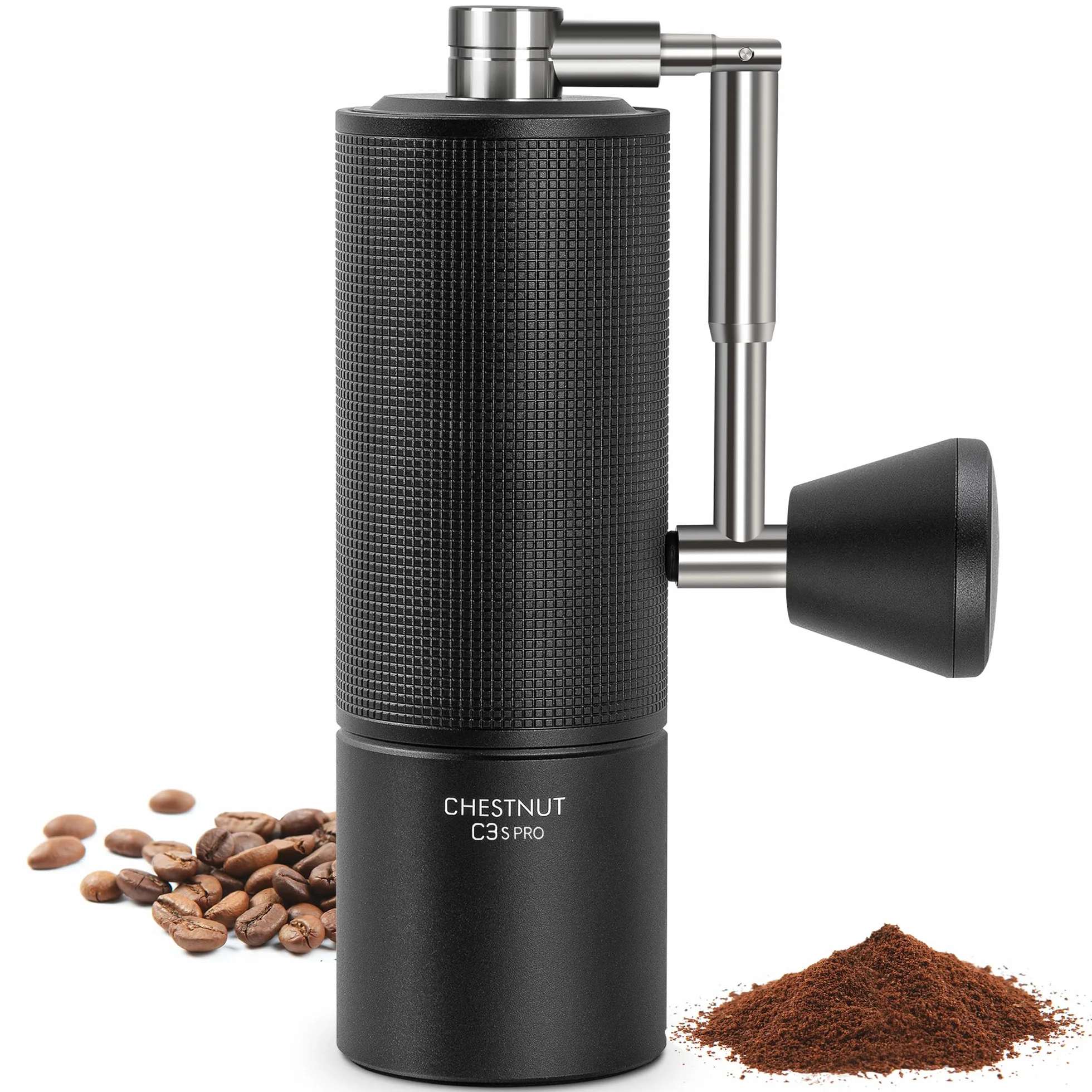 TIMEMORE Chestnut C3s PRO, Molinillo de Café Manual, Cuerpo Todo Metal Integrado, Molinillo de Café Manual con Mango Plegable, para Espresso a Prensa Francesa, Negro
