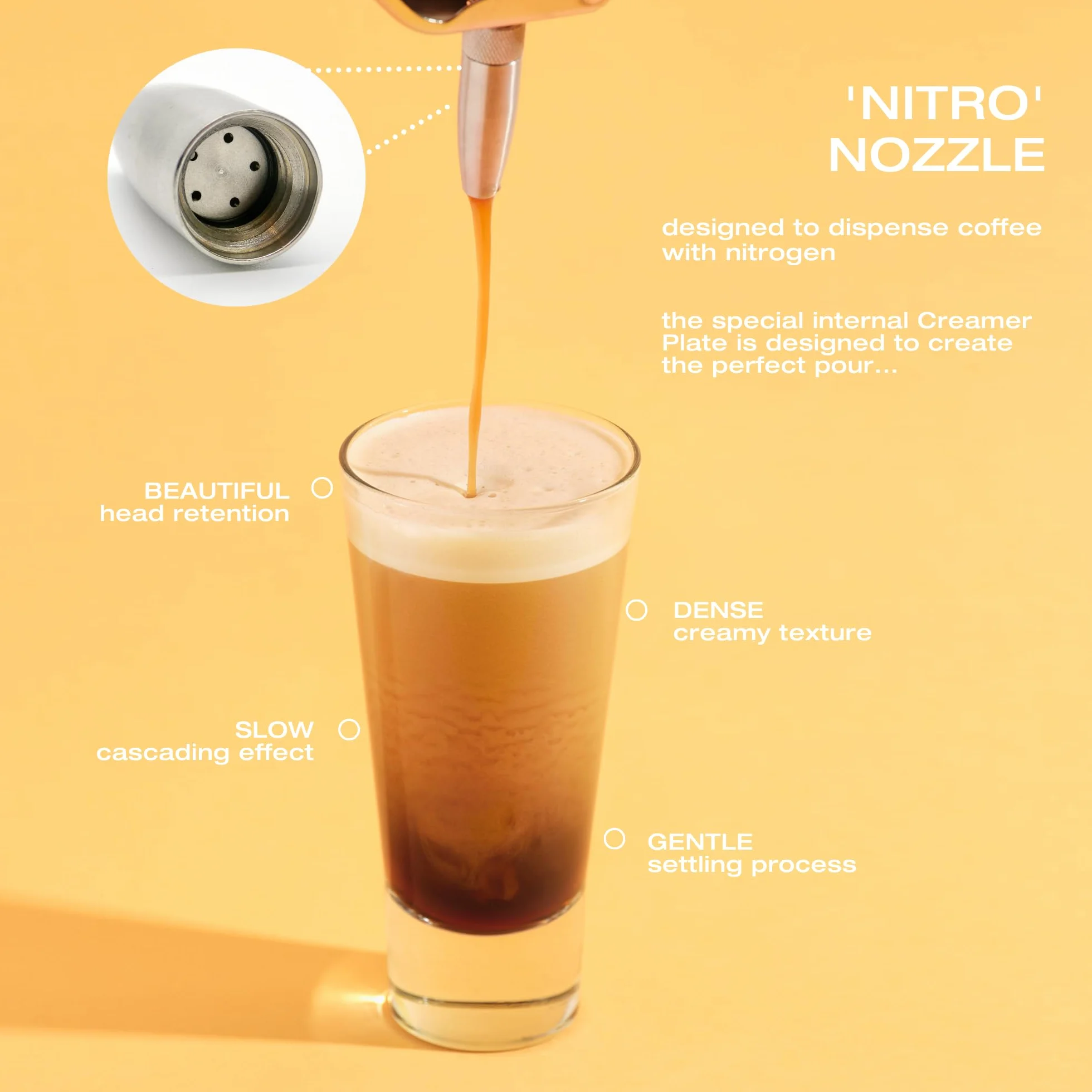 Nitro Kafo Cafetera Nitro de 1 litro, aluminio Cold Brew con boquilla difusora especial, 1 cuarto de galón/1 litro, incluye