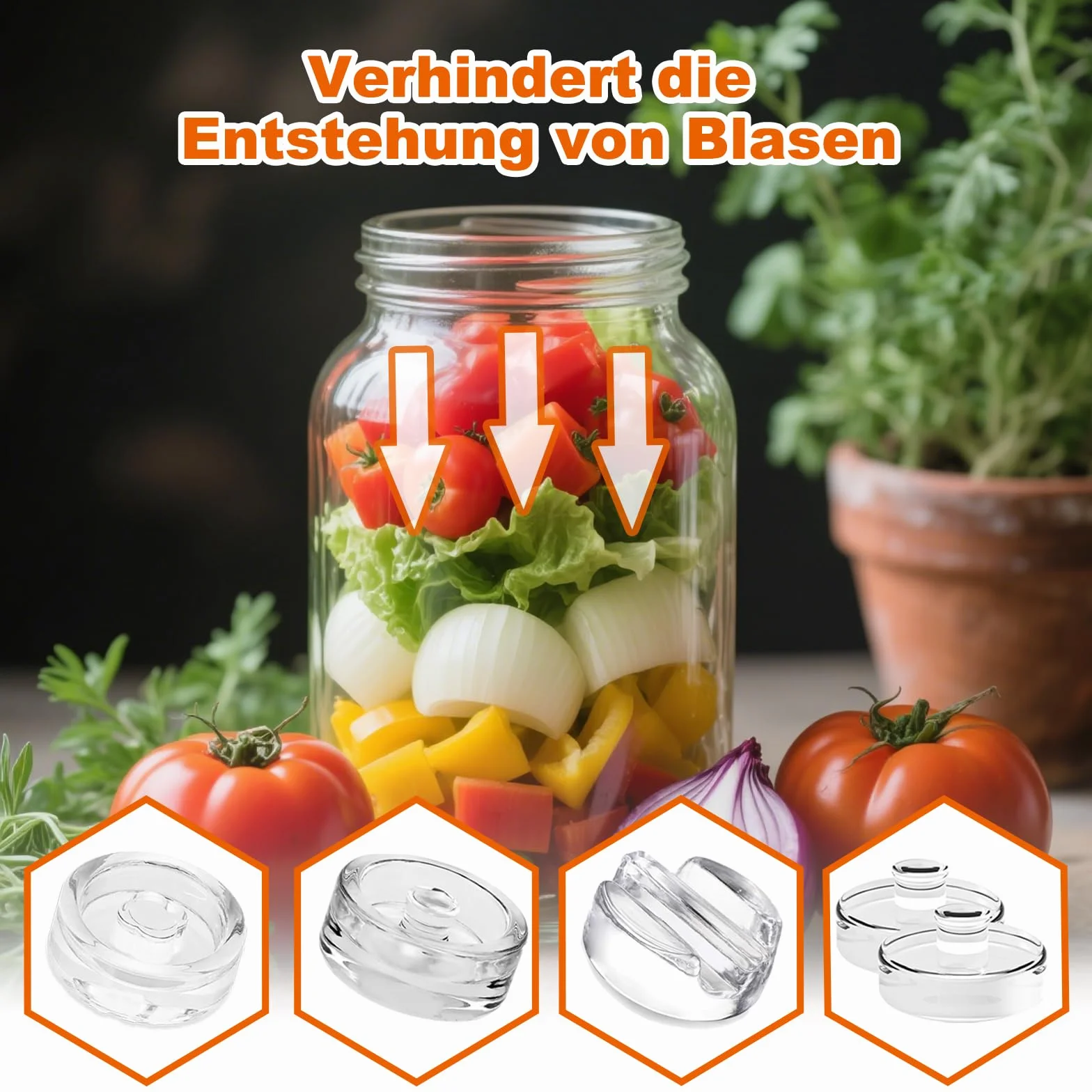 Pesos de Fermentación, 4 Piezas de Piedra de Peso, Pesas para Tarros de Conserva de Pepino, Pesas de Vidrio para Fermentación Ø 7cm,Pesas de para Fermentar Verduras en Salmuera