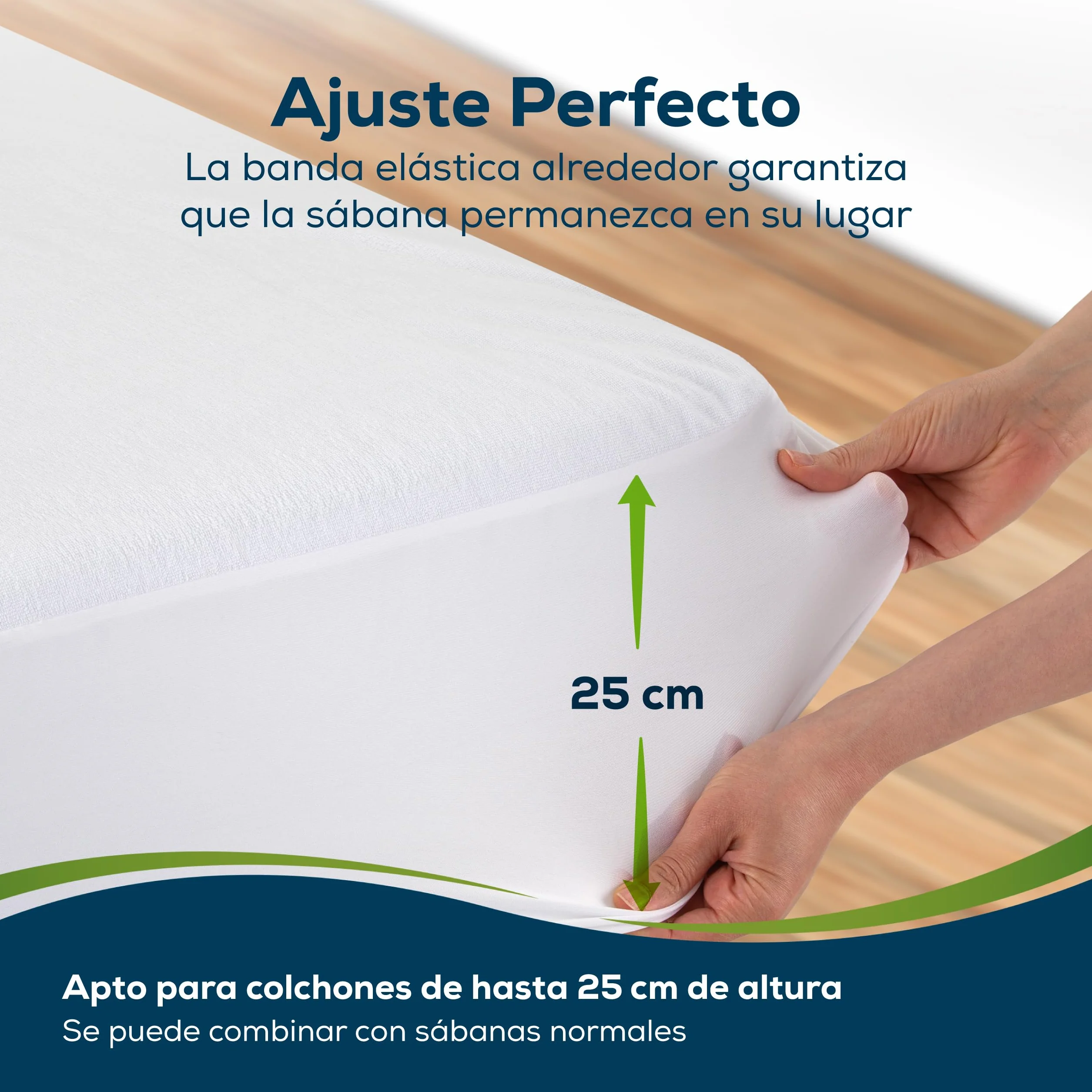 Sensalou Protector de Colchón Impermeable 80x180 cm – Sábana Bajera Ajustable Antialérgica y Transpirable, para Niños y Jóvenes, Lavable A 95 °C, Protección Incontinencia y Sudor