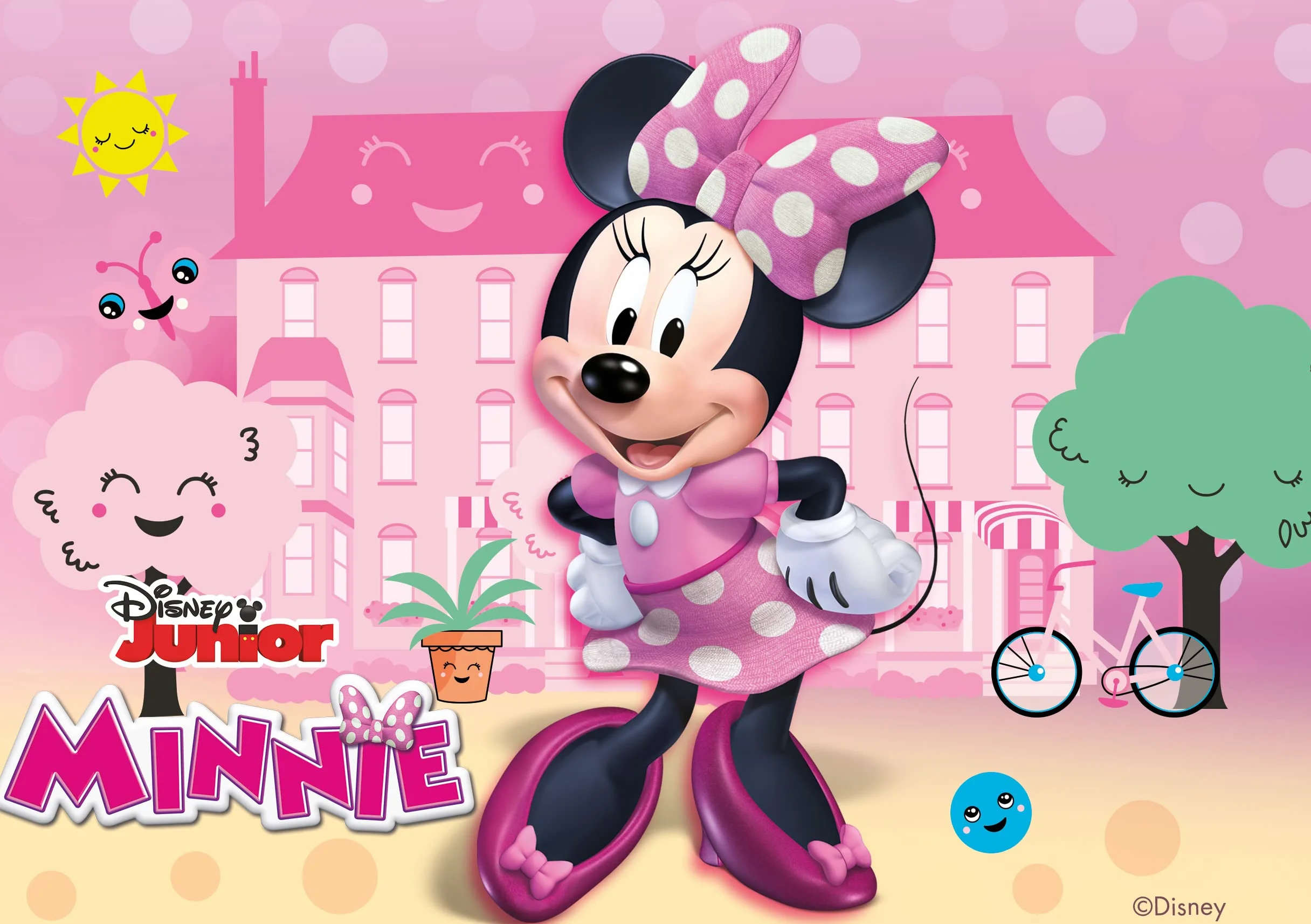 Disney Minnie Mouse Decoración de Fondant Comestible para Tarta de Cumpleaños Infantil A5