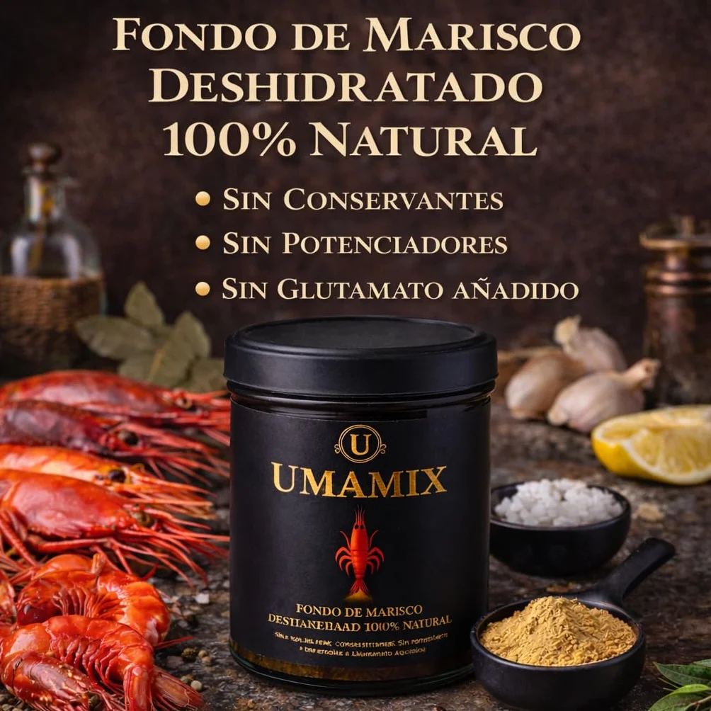 FUMET CARABINERO + ARROZ MOLINO ROCA - UMAMIX - Los Fondos Secretos Naturales que usan los Chefs de Alta Cocina (Pack)