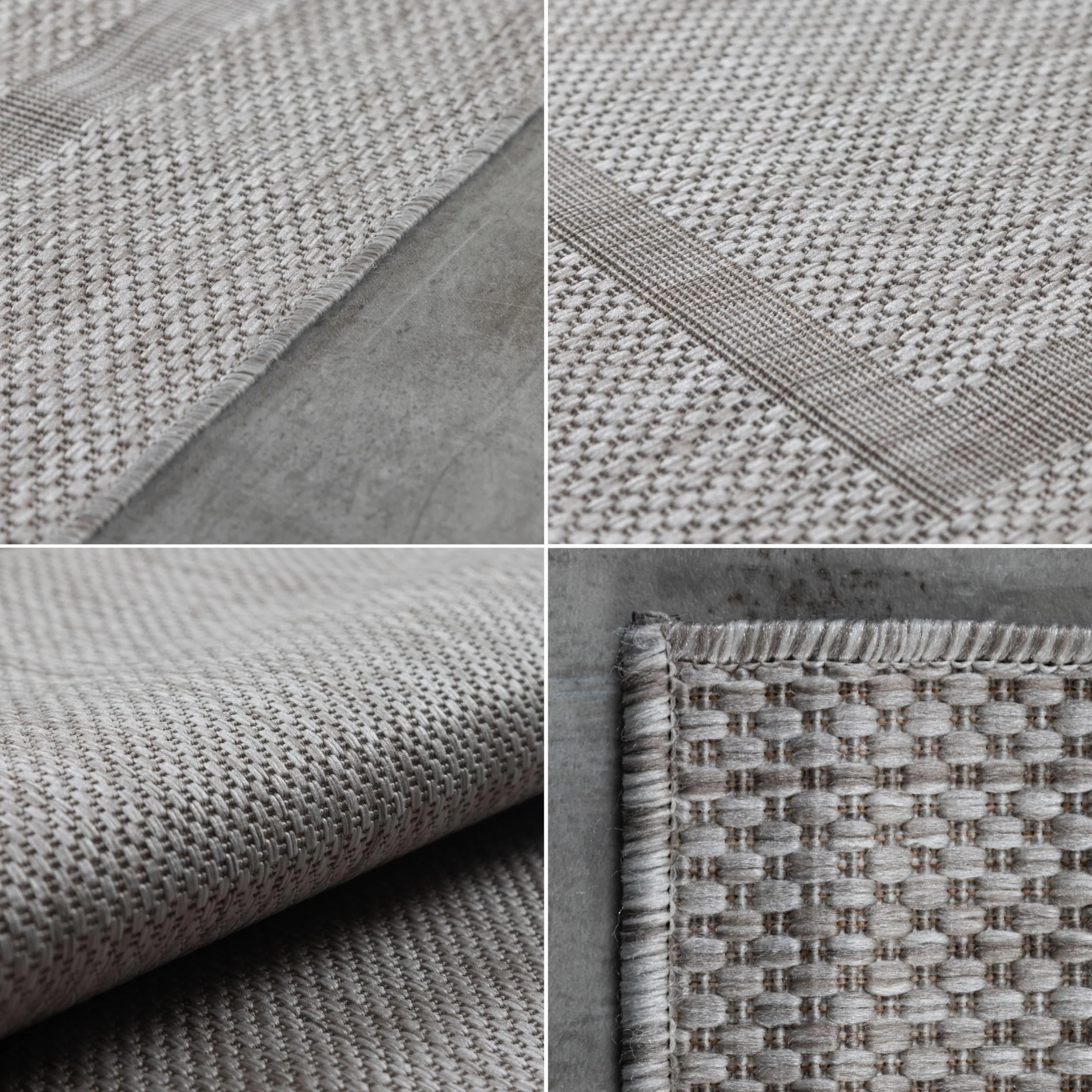 SIMPEX Alfombra de Exterior, Unicolor - Monocromo, Alfombra Color Plata, 240 x 340 cm, Alfombras de Estilo Moderno, Cocina, balcón, terraza, jardín, Picnic