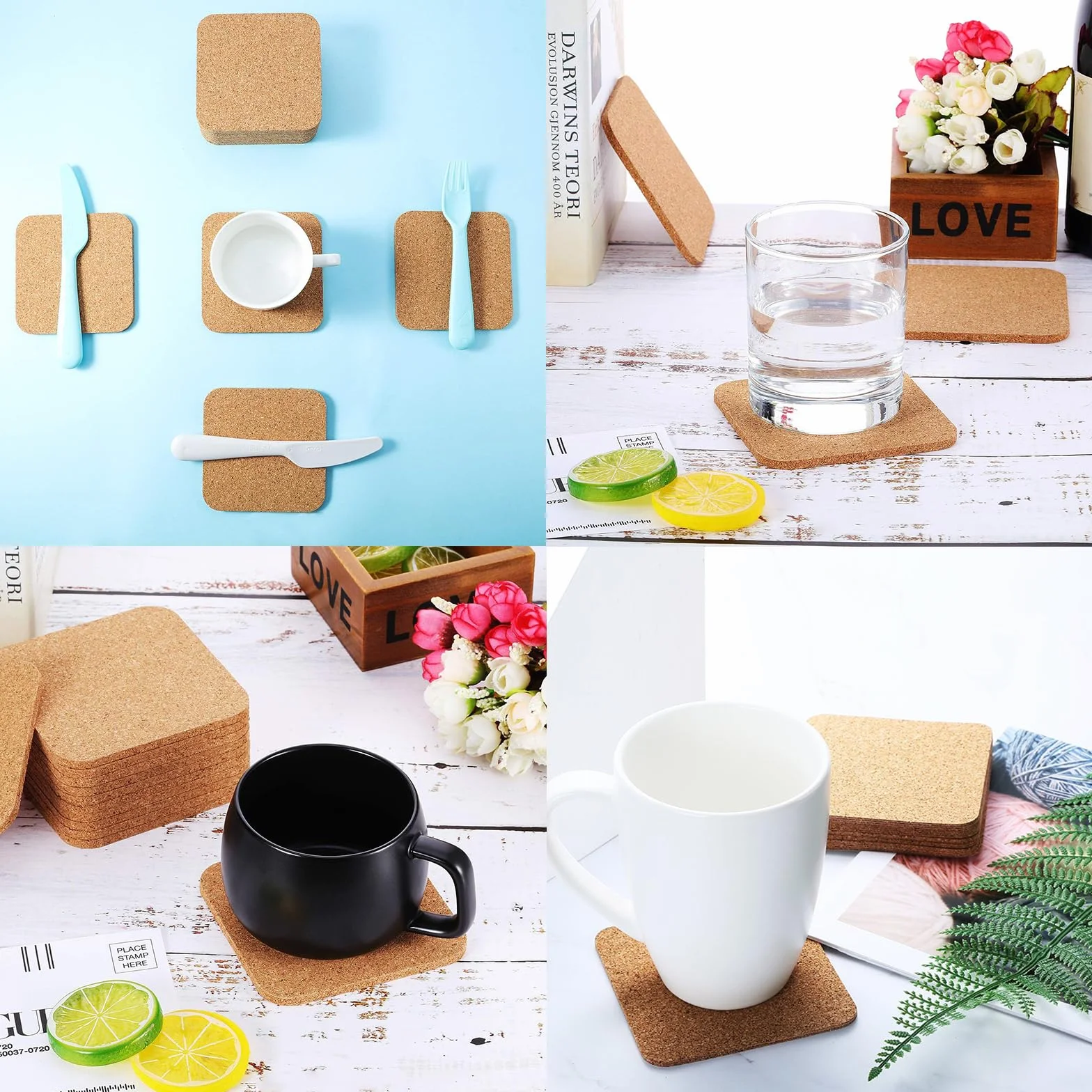 Posavasos Corcho Redondos 10 cm 3 mm Absorbentes Antideslizantes Reutilizables Protectores Mesa Hogar Oficina