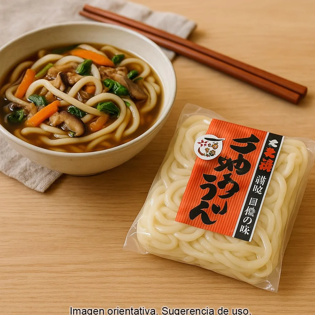 Fideos Udon Precocidos Japoneses 1 kg 5x200 g Textura Gruesa y Elástica para Sopas y Salteados