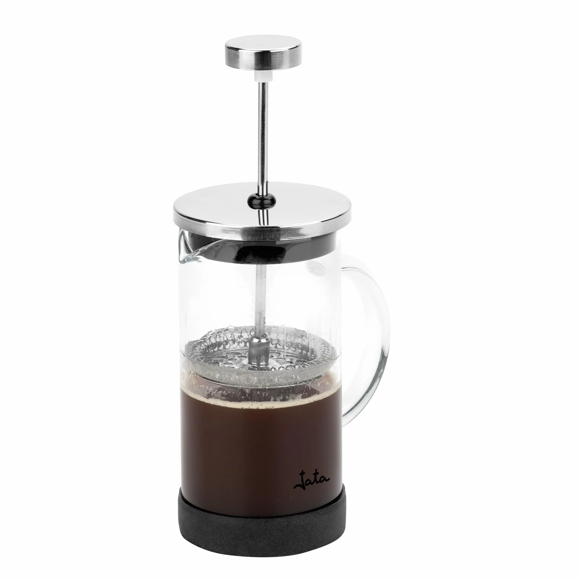 Jata HOGAR HCAF1135 - Cafetera Francesa. Prensa Francesa. Cafetera émbolo. Tetera y Espumadora. 350 ml. Vidrio Borosilicato. Resistente al calor. Filtro acero inoxidable. Cafés, infusiones, espumas