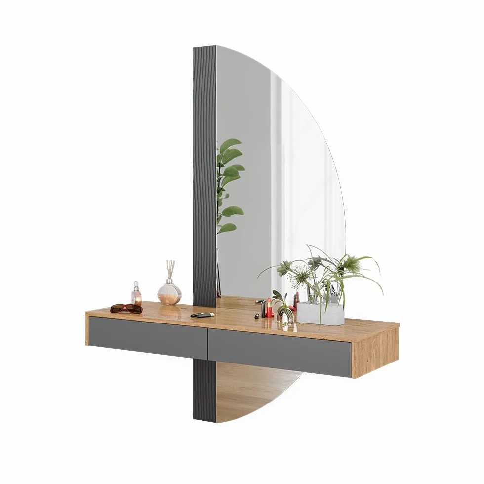 Vicco Tocador Melisa, Gris, 120 cm con 2 cajones, Altura Flexible, Ajustable Perfectamente a Necesidades Individuales