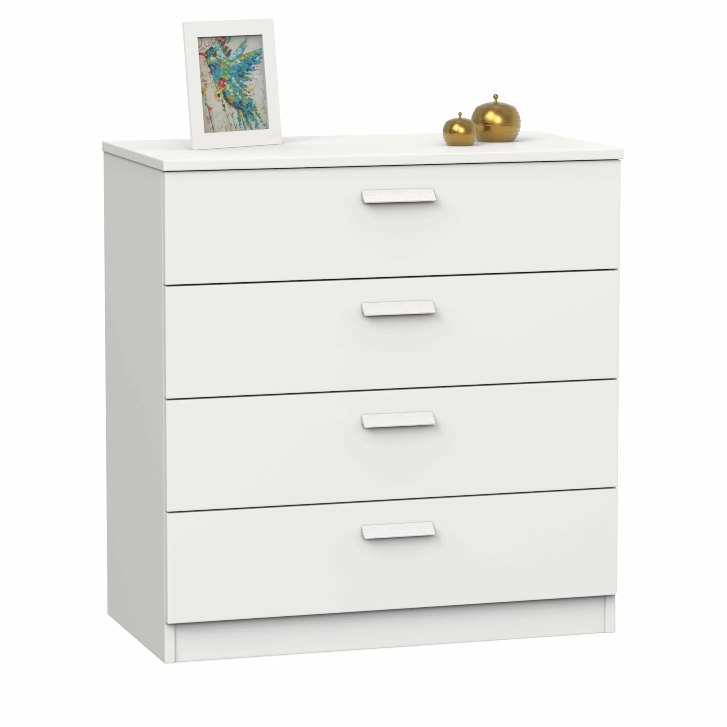 Miroytengo Pack Muebles Dormitorio Juvenil Tibet Estilo Contemporáneo en Color Blanco Mate (Cama 105x190 cm + Armario + Cómoda)