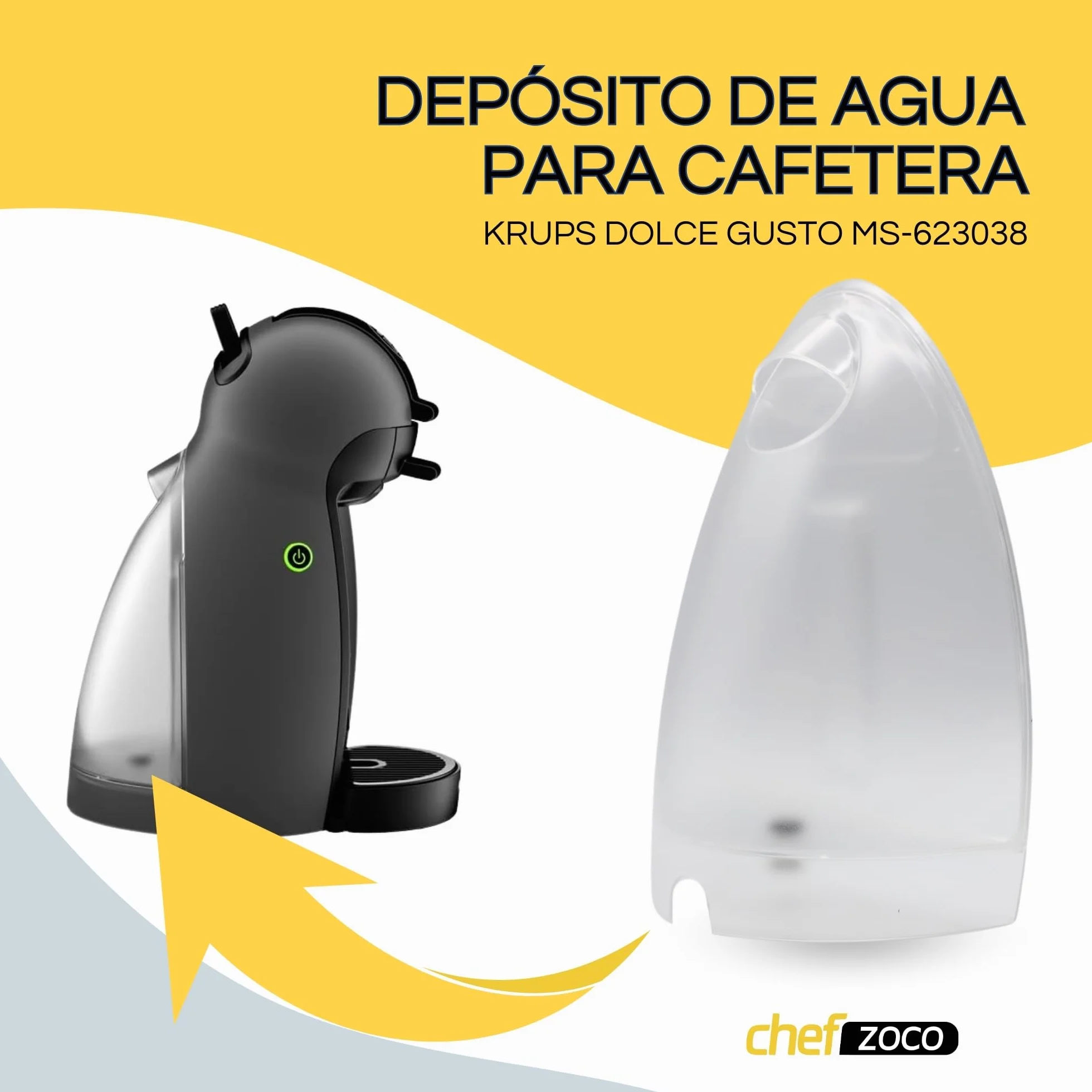 Depósito de agua para cafetera Dolce Gusto Krups 600 ml MS-623038