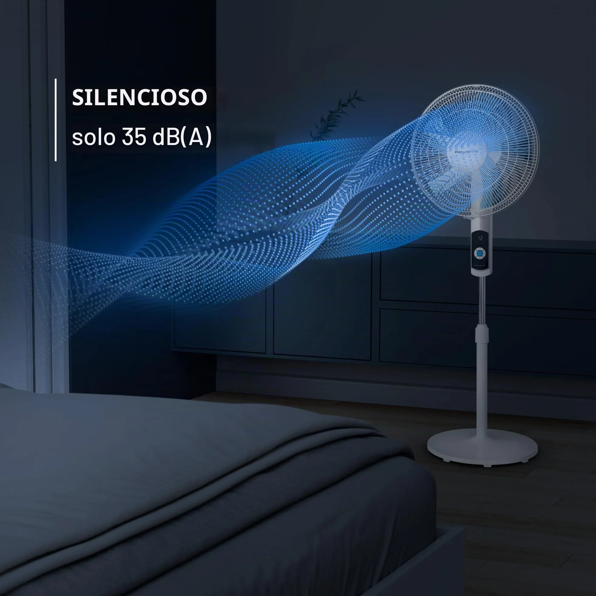 Rowenta Turbo Silence VU5650 Ventilador de pie 35 dB 12 velocidades blanco