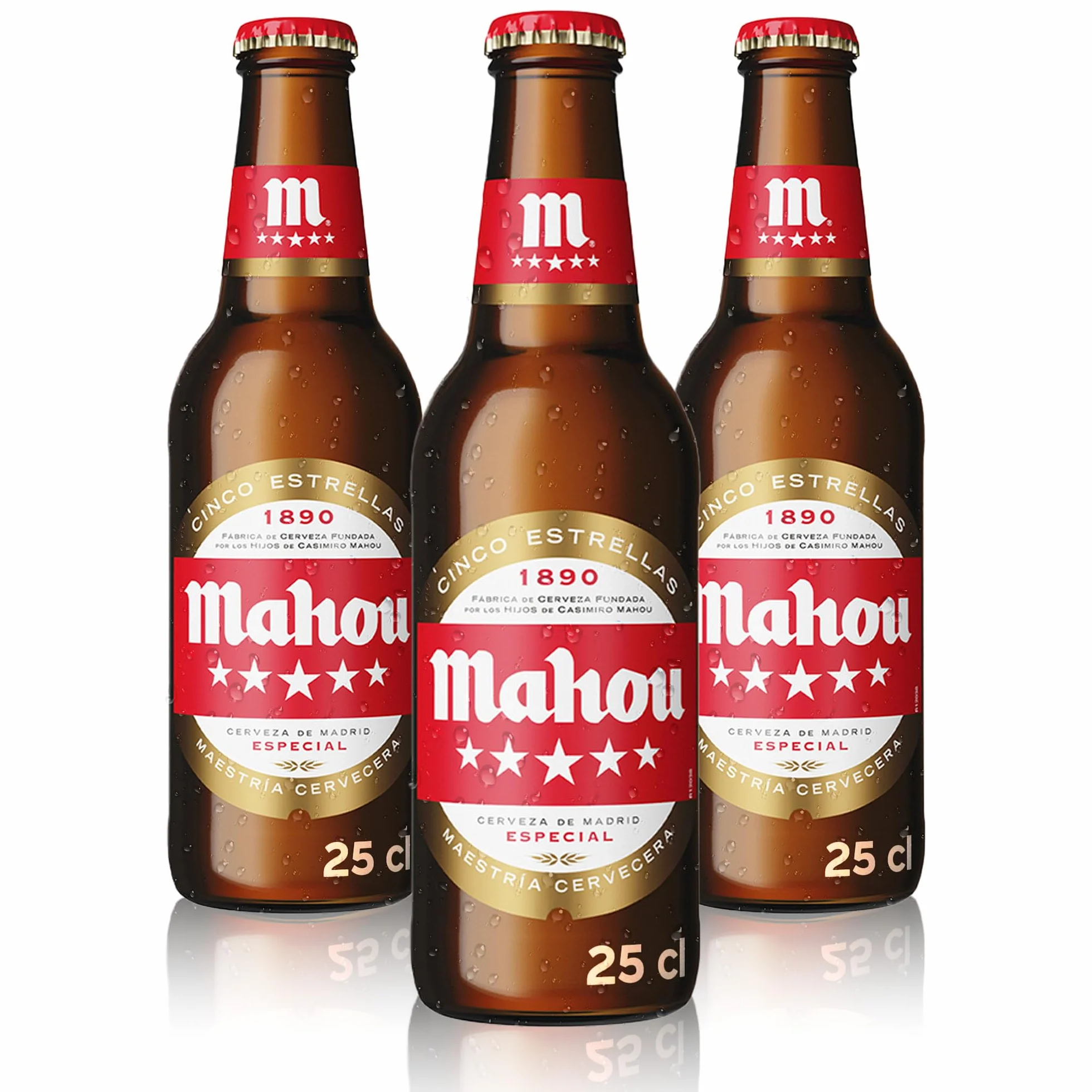 Mahou 5 Estrellas Cerveza Especial Dorada Lager Pack 24 x 25 cl 5.5% Vol