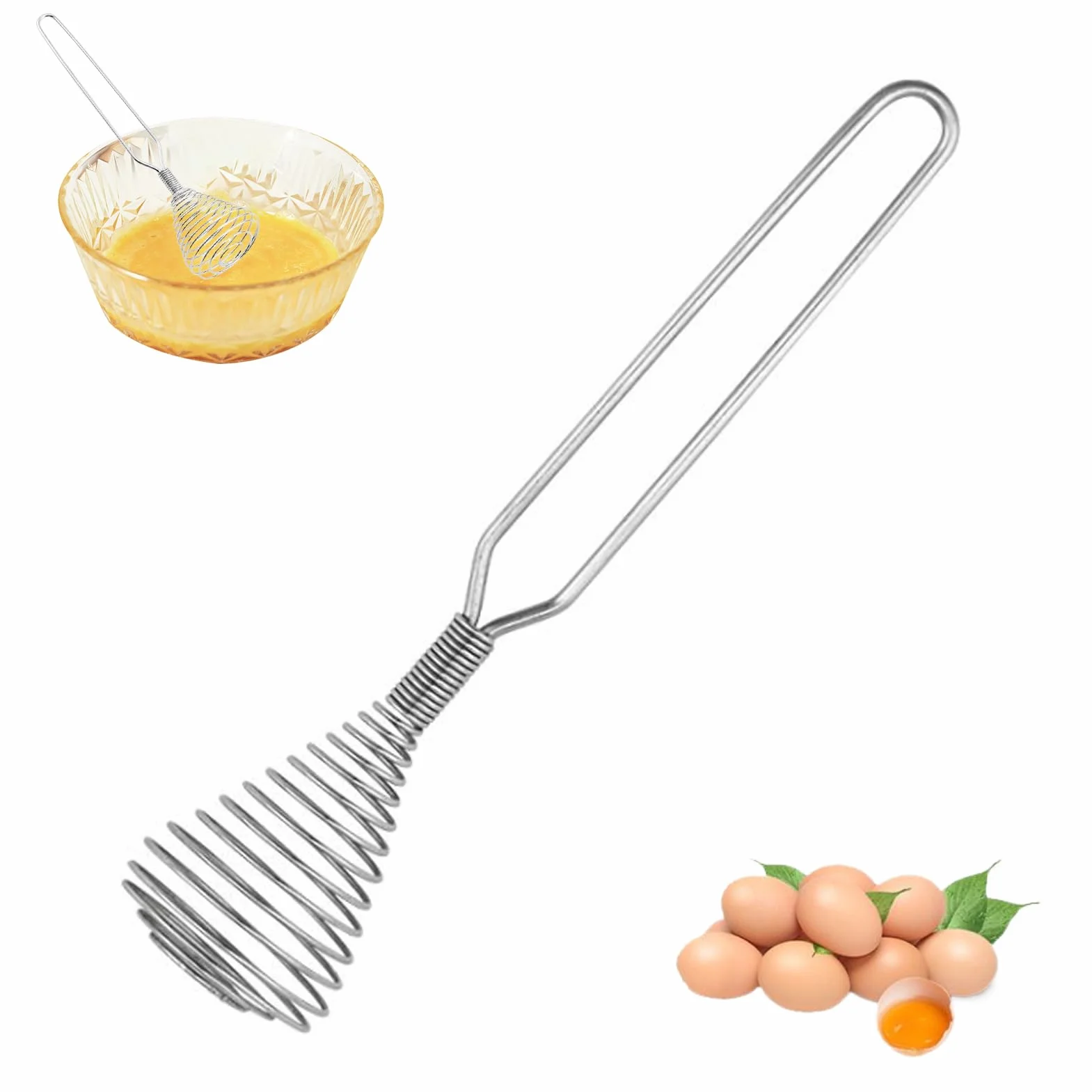 Batidor de Huevos,Batidor De Globos Manual Para Mezclar - De Mano Para Leche Cocina Reposteria Batir Mezclar Espumar Para Hogar Restaurante