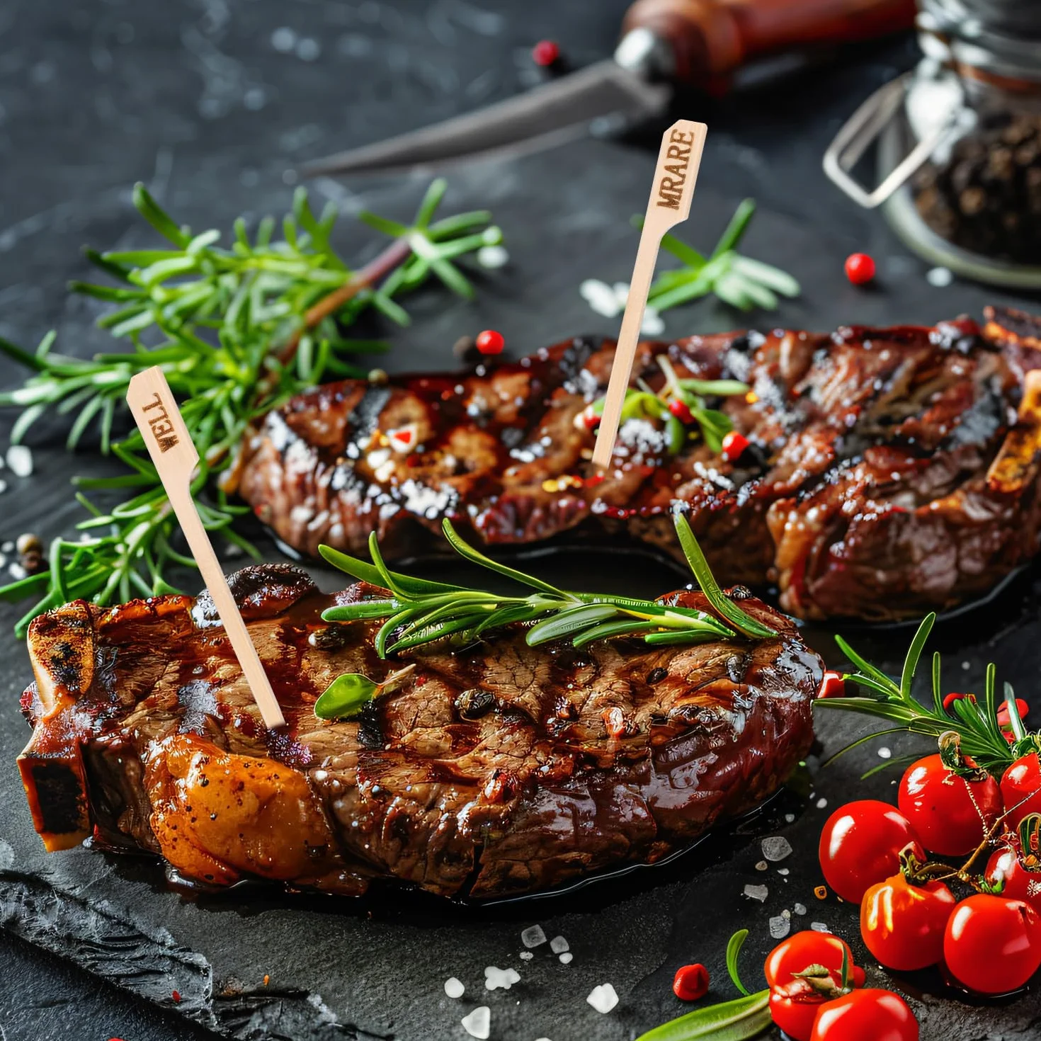 500 palillos de madera para temperatura de carne, pinchos planos para barbacoa, parrilla, frutas, asar, fiesta, cóctel