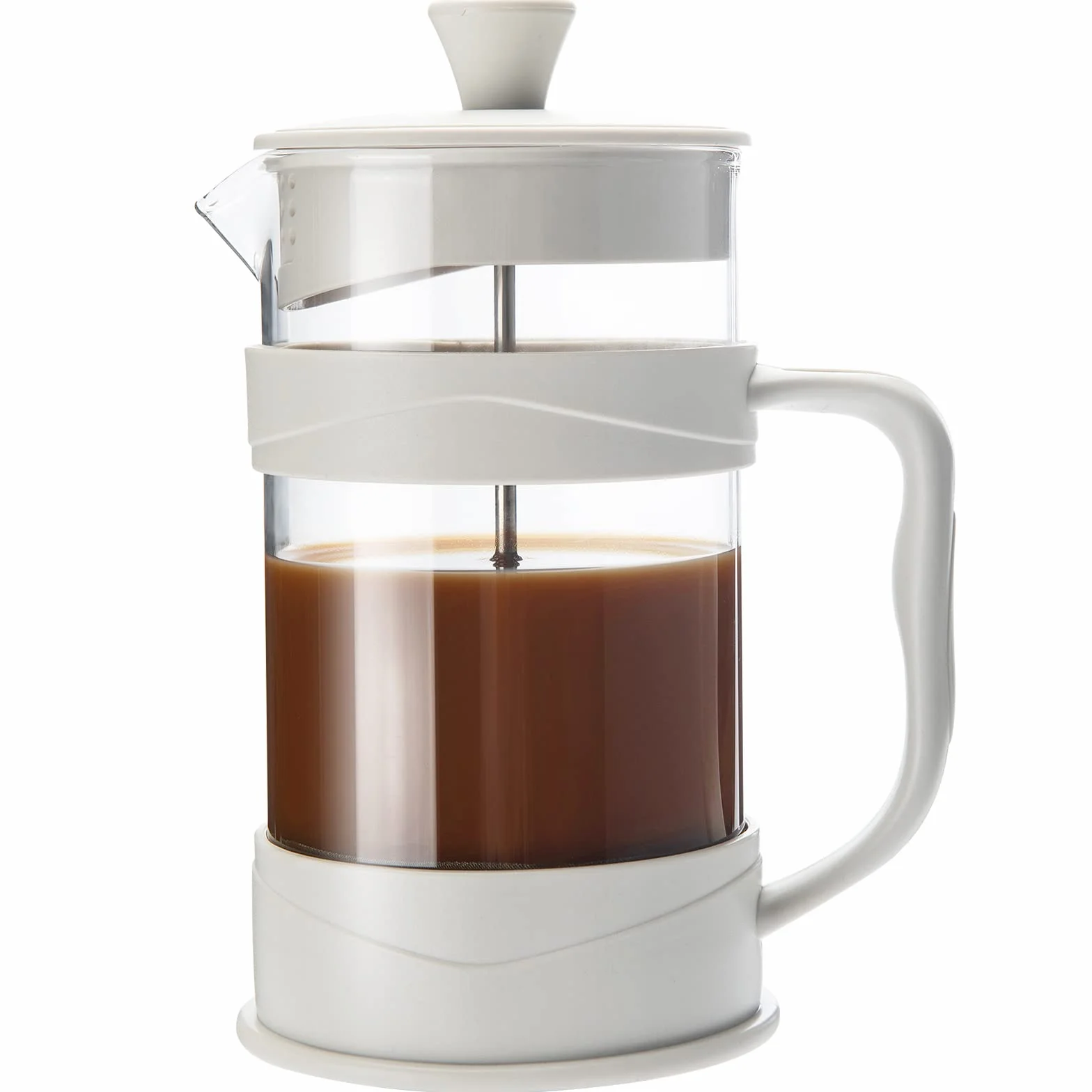 ParaCity Cafetera Francesa/Prensa Francesa, French Press de filtro de acero inoxidable 304 y vidrio resistente al calor, cafetera embolo de 350ML para viajes y regalo en el hogar (blanco)