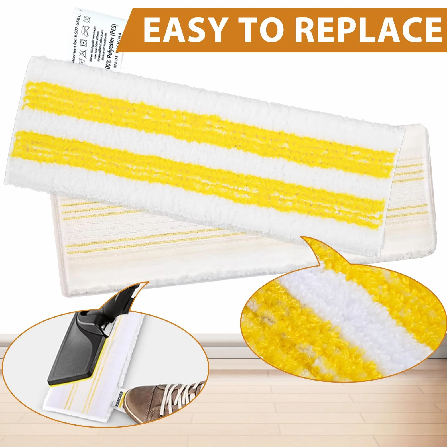 6 piezas Paños de repuesto de microfibra compatibles con Kärcher EasyFix SC 2, SC 3, SC 4, SC 5 Limpiador a Vapor, Paños de microfibra para limpiadoras a vapor, Juego de accesorios para mopas