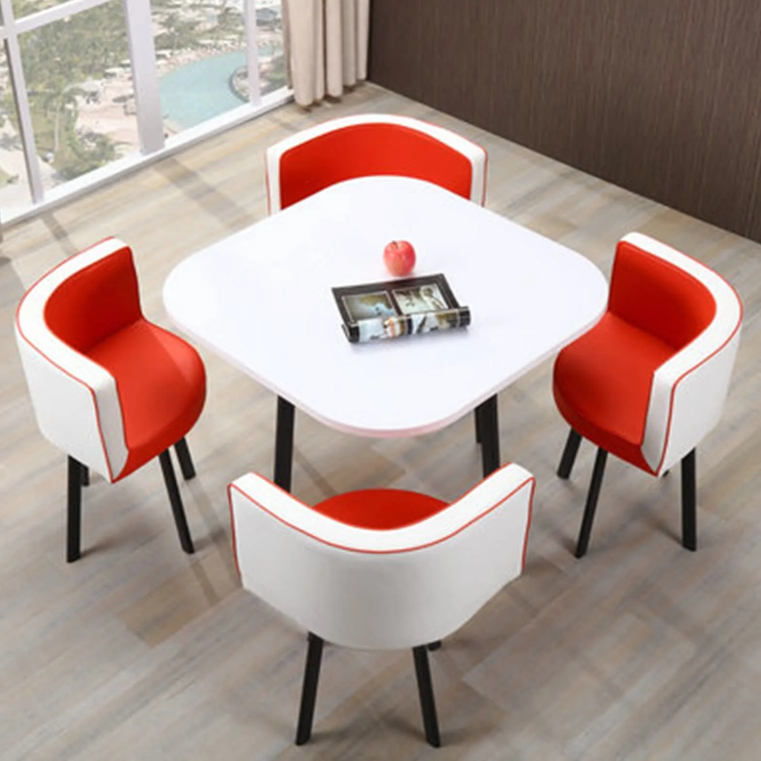HCZION Mesas y sillas de recepción de negociación, Mesa de Comedor de Cocina Simple, Mesa de Comedor de Negocios, Dormitorio en casa, balcón, Biblioteca, salón, cafetería, Mesa de Ocio, 4 sillas d