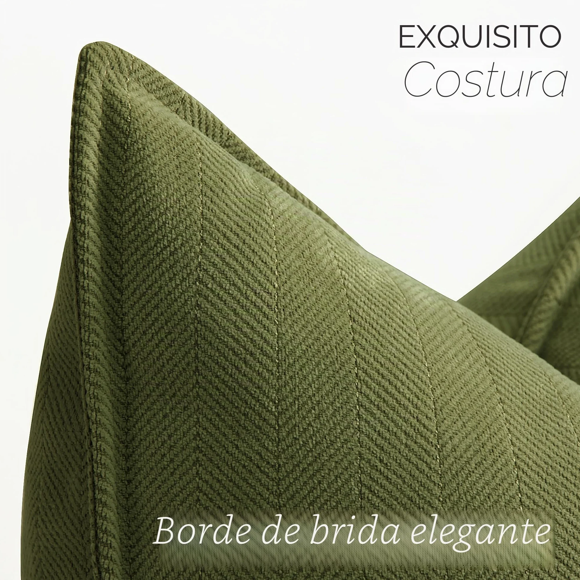 ZWJD Funda Cojin 50x50 Verde Oliva Juego de 2 Fundas de Chenilla Decorativas para Sofá