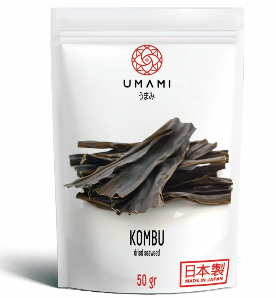 Umami Algas Kombu Japonesas 50g Grado Premium Primera Cosecha Secadas al Sol para Caldo Dashi