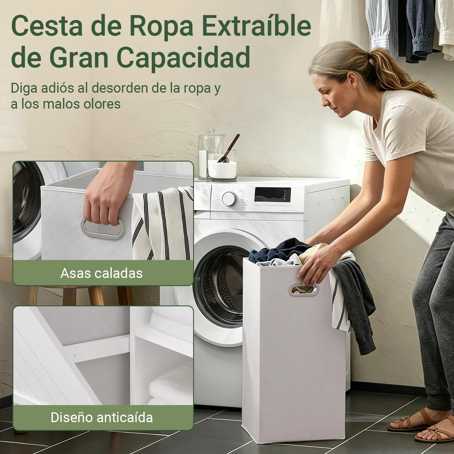 SoBuy Mueble Baño con Cesto De Ropa Sucia Y 6 Estantes, 60x37x171 Cm | Armario alto con 6 estantes y 2 cajones para ropa, toallas y productos de baño; ideal para familias. Blanco. BZR104-W