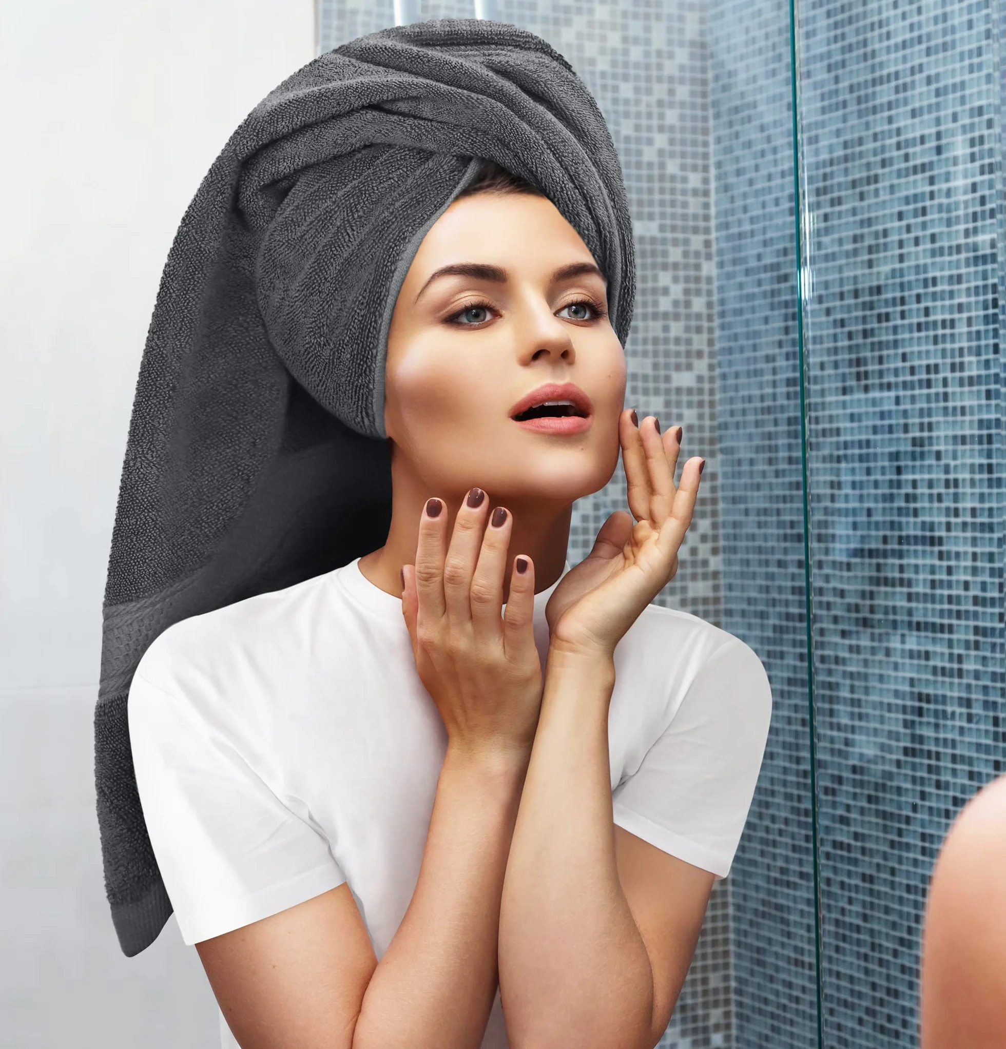 Utopia Towels - Juego de Toallas Premium de 8 Piezas, 2 Toallas de Baño, 2 Mano y 4 Toallitas - Algodón - para Casas, Hoteles y Spas, Altamente Absorbentes (Gris)