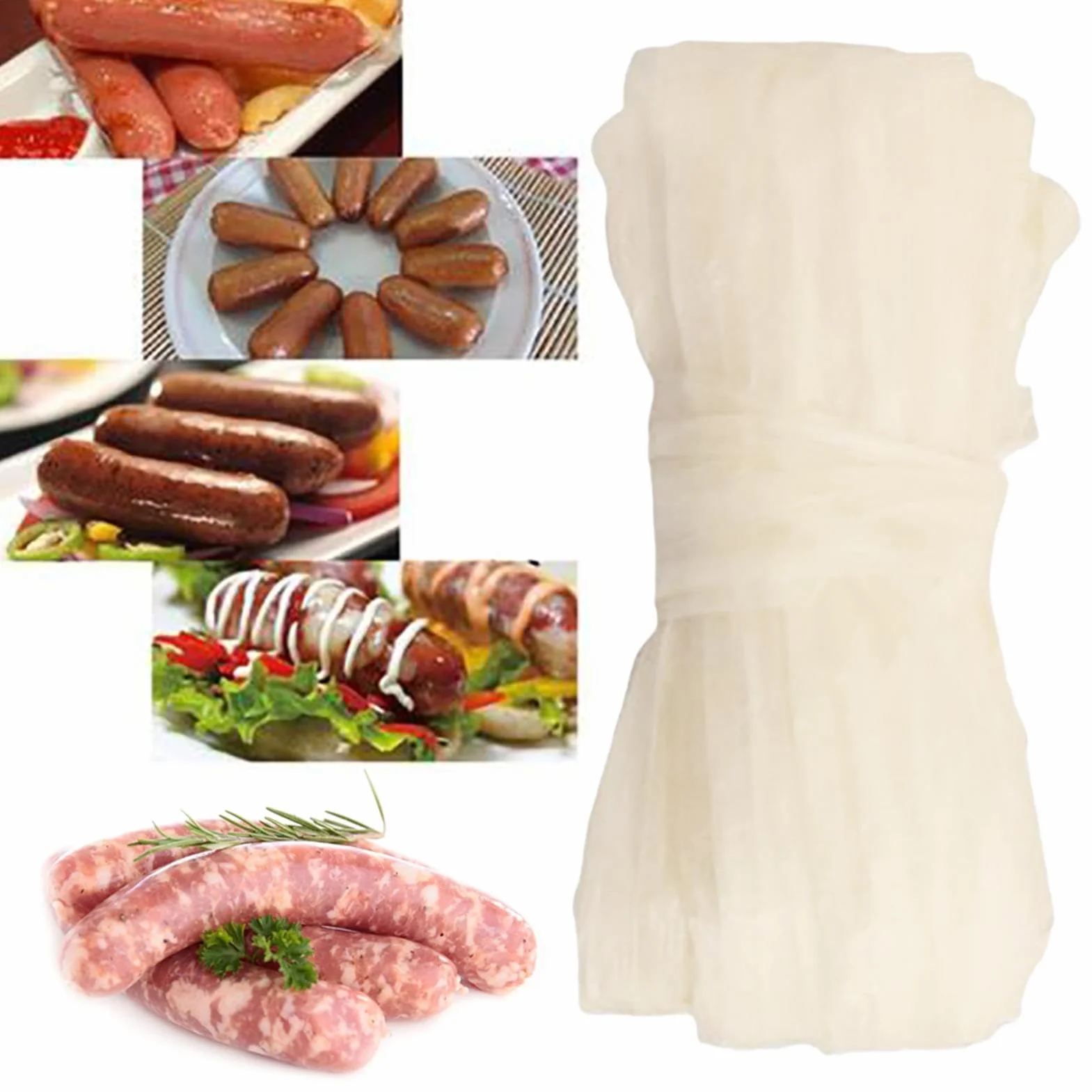 Tubos de comestibles Duroecsain para salchichas, tripa de cerdo 9,8 pies