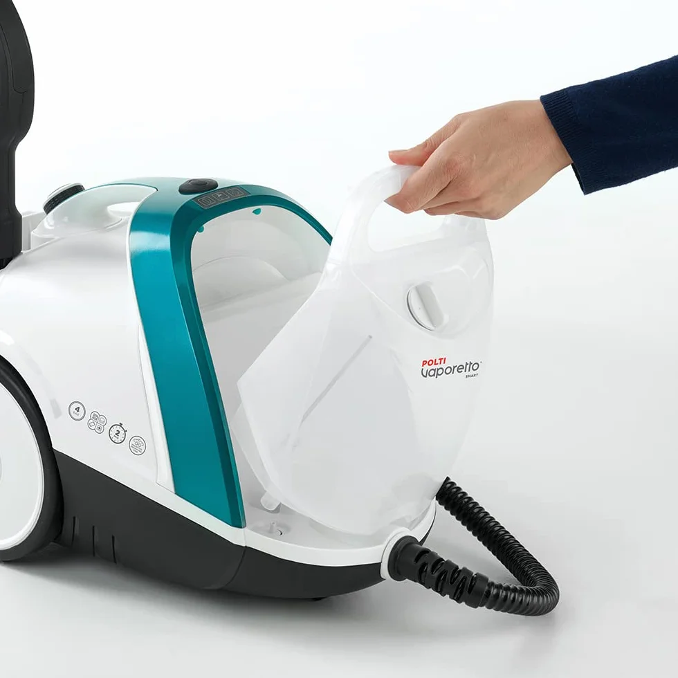 Polti Vaporetto Smart 100 T Steam Cleaner, 4 Bar High Pressure Boiler, 1500 W, 8 Akcesoriów, Biały Turkusowy
