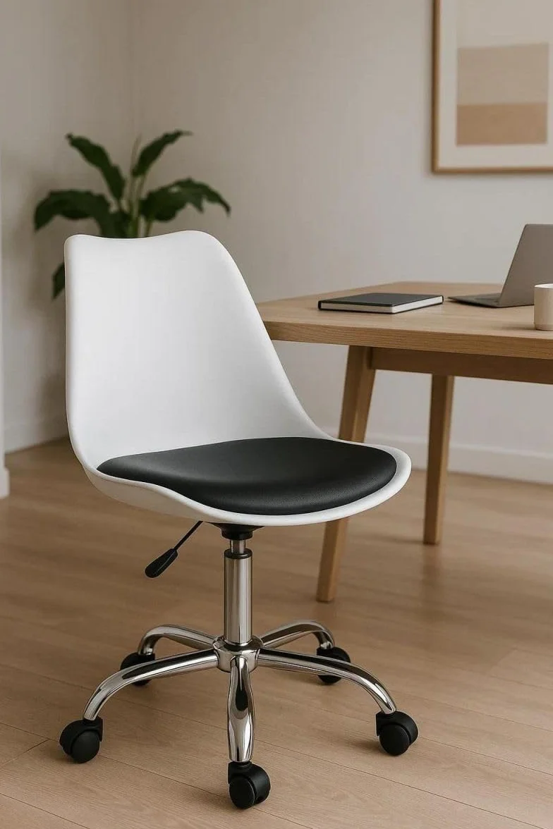 Silla de Oficina Blanca y Negro Neo - Máxima Ergonomía - Ideal para Escritorio y Gaming