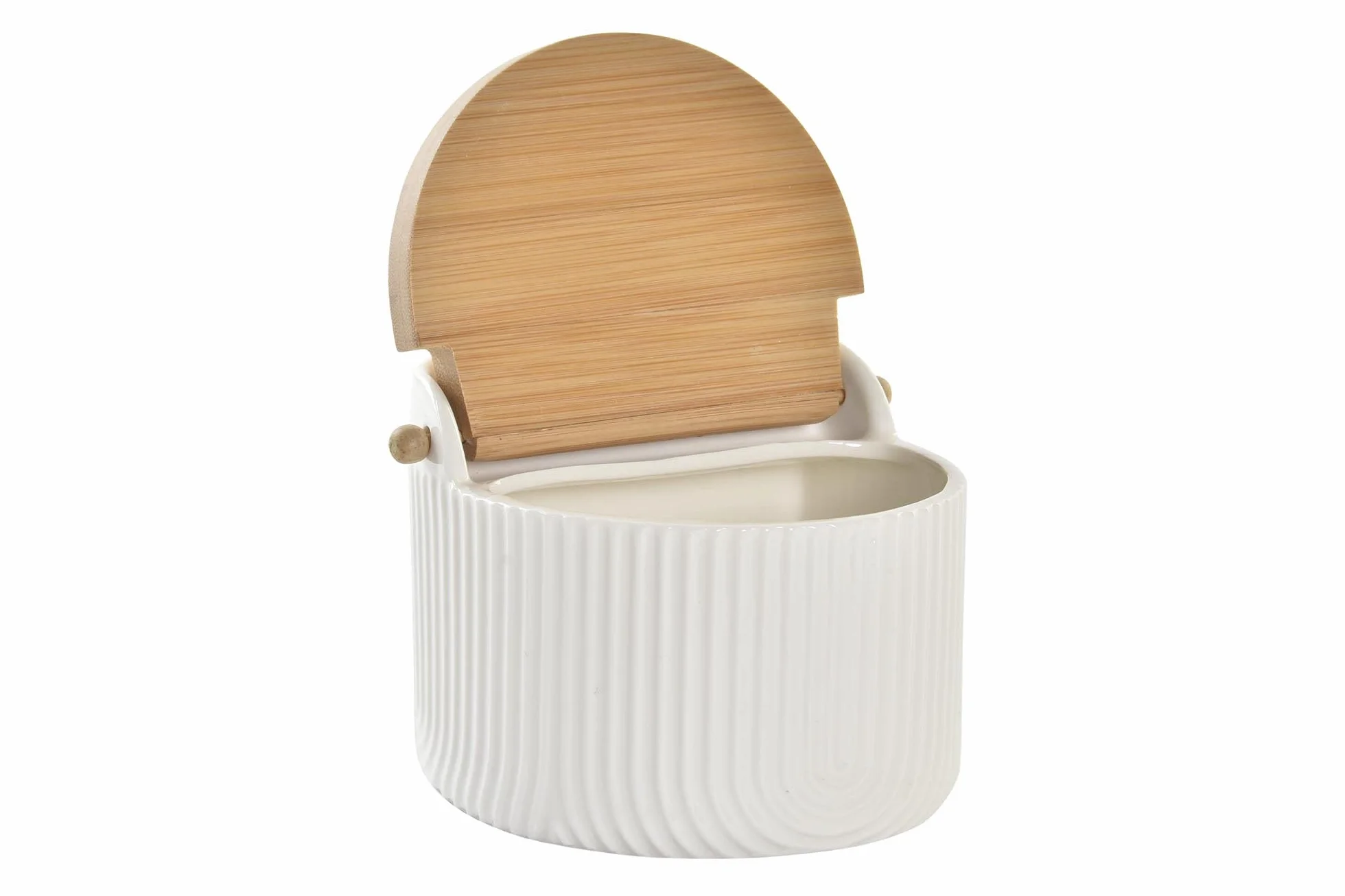 Salero de Cocina de Cerámica PLUS HOME con Tapa 12x10x11cm Blanco