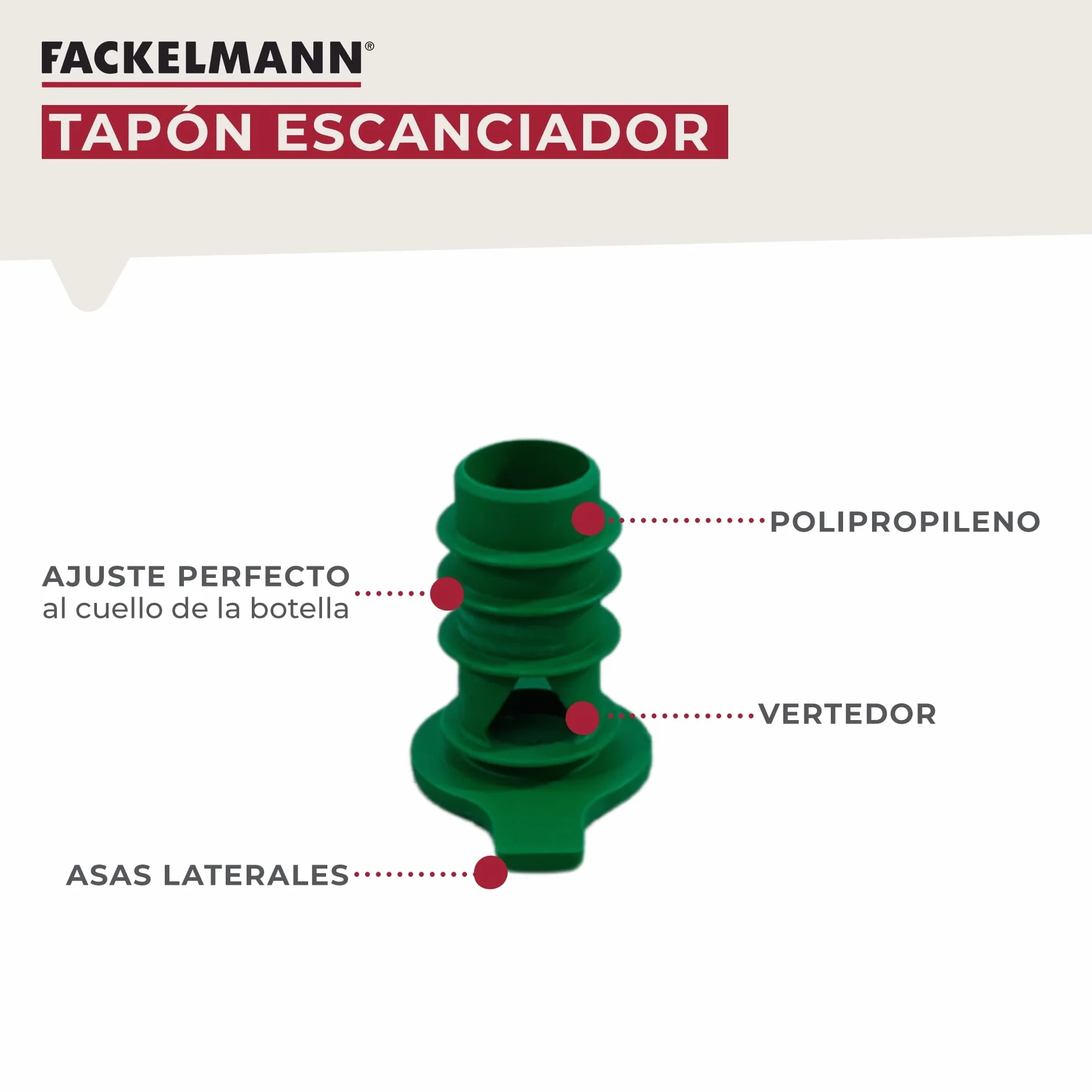 Fackelmann Escanciador de Sidra Set 2 uds. 40x45mm Polipropileno Verde