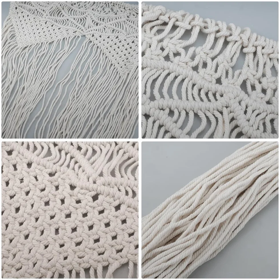 Mocrop Cortina de Macramé Bohemio, 72 x 190 cm, Cortina de Puerta, Tapiz de Punto a Mano, Separador de Ambientes, Decoración de Hogar, Boda y Restaurante