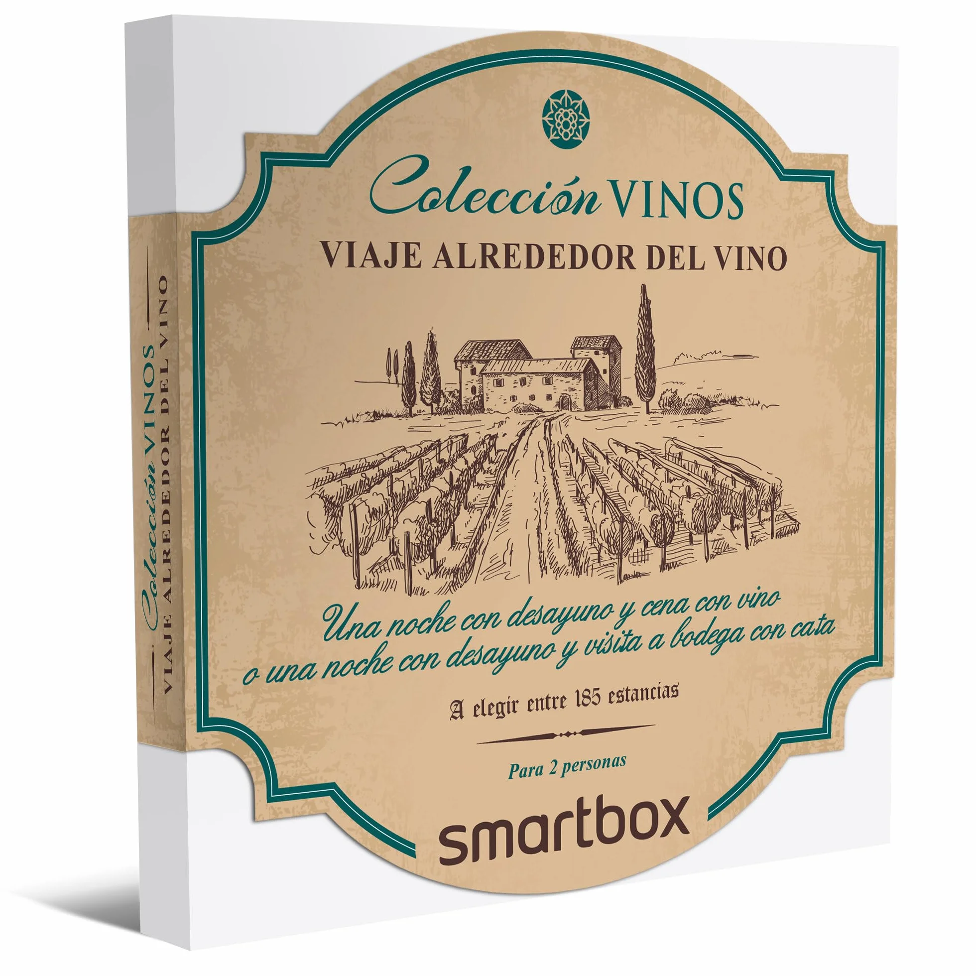 Smartbox Caja regalo Viaje alrededor del vino, 1 noche con desayuno y cena con vino o bodega y cata para 2