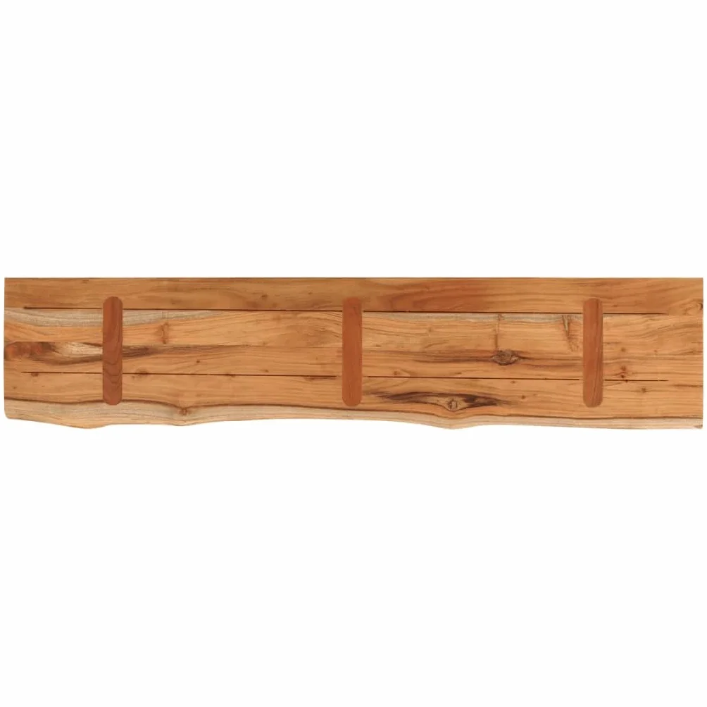 vidaXL Estante de Pared Rectangular, Balda Repisa para Libros CD, Anaquel Flotante, Estantería Expositora Colgante, Madera de Acacia Borde Vivo