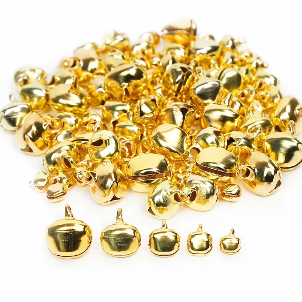 Campanas de metal de cobre para manualidades, 200 piezas, sonido claro, protección contra el óxido