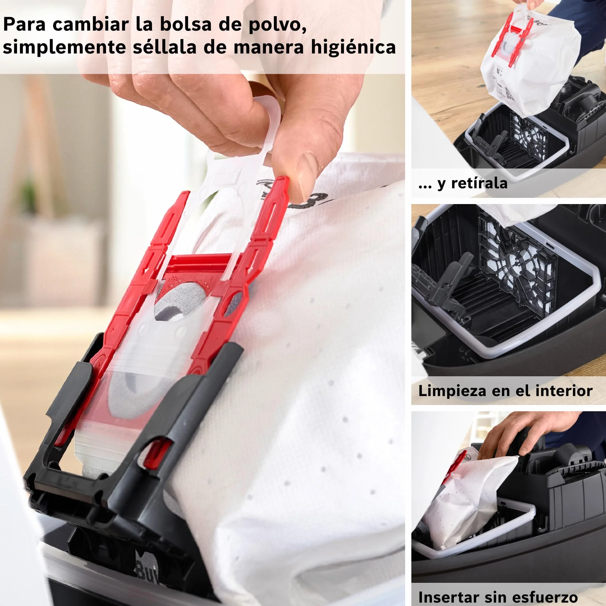 Bosch - Aspirador con Bolsa, Serie 4, Volumen XL de Bolsa de Polvo, Boquilla para Ranuras y tapicería, Blanco, BGB41WH1