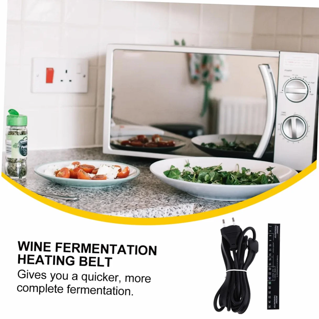 SOLUSTRE Cinturón Calefactor de Fermentación Eléctrica de Silicona Negro Enchufe EU, Resistente al Agua y Seguro para Fermentadores y Barriles en Elaboración Casera