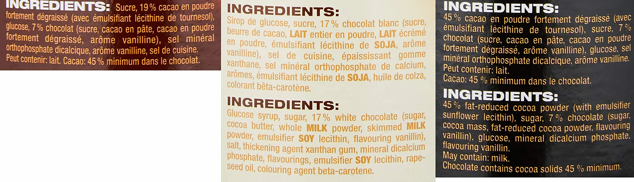 Caotina Set Triple, Cacao en Polvo de Chocolate Suizo, Chocolate Caliente, 3 x 500 g
