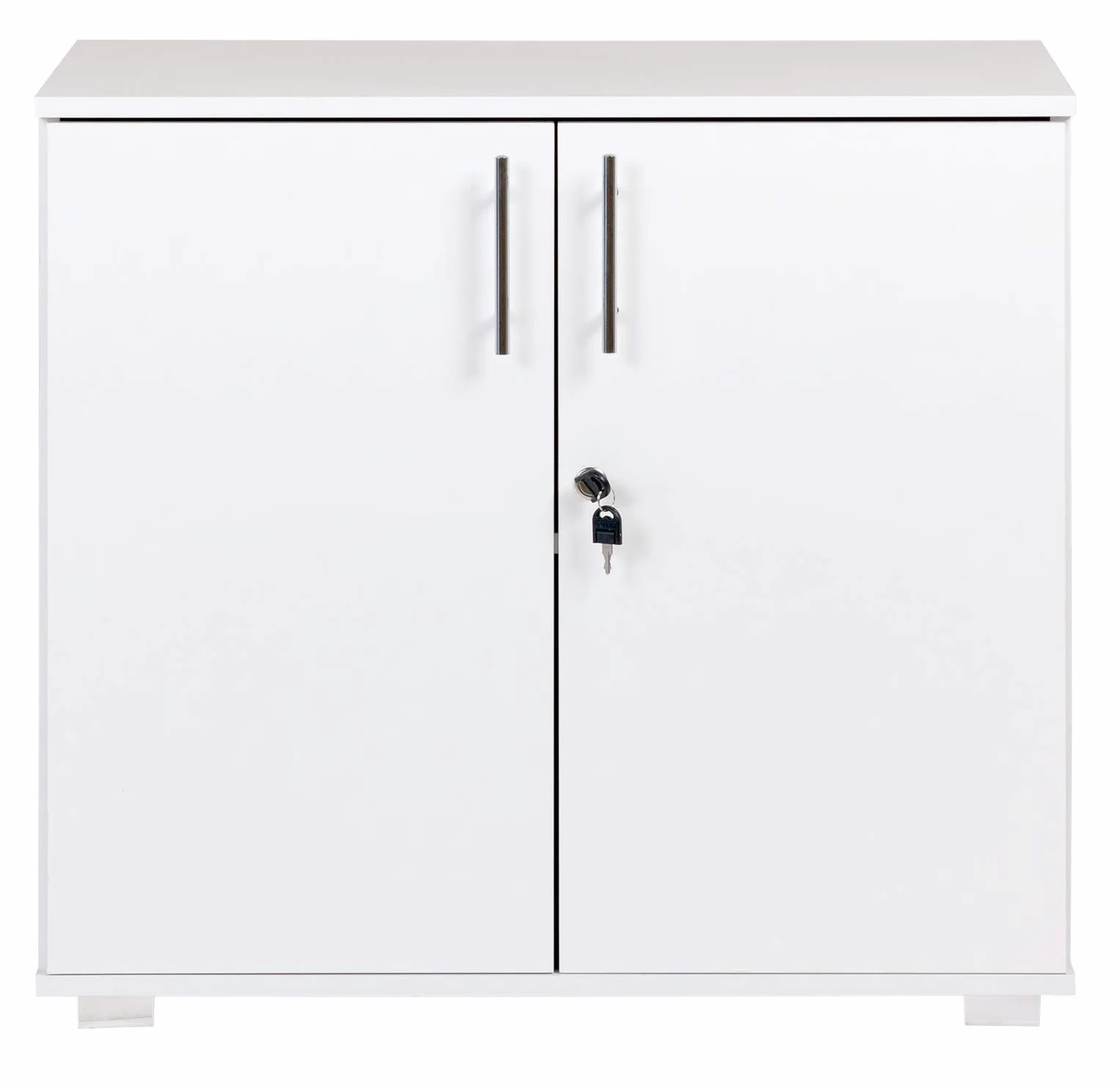 MMT Furniture Designs Ltd Armario oficina blanco escritorio 2 puertas con cerradura 75 cm alto
