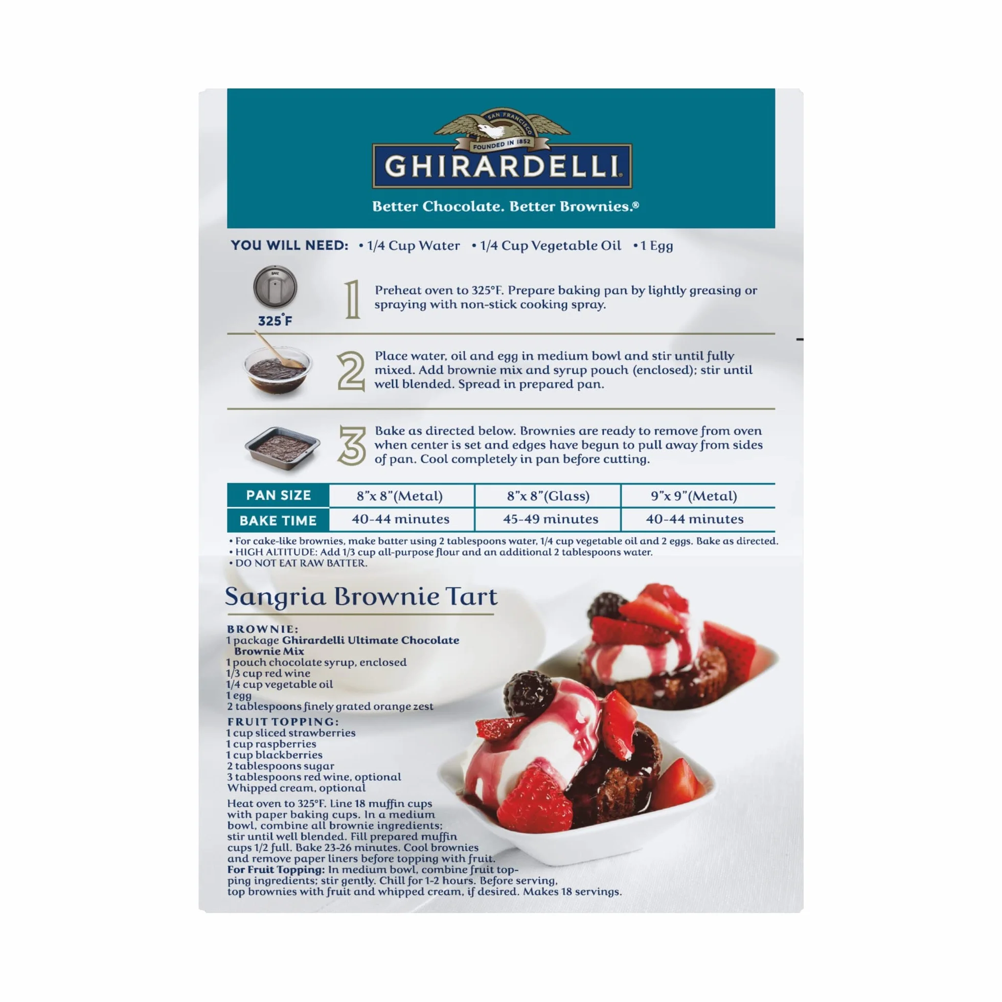 GHIRARDELLI Triple Fudge Brownie Mix, 19 oz